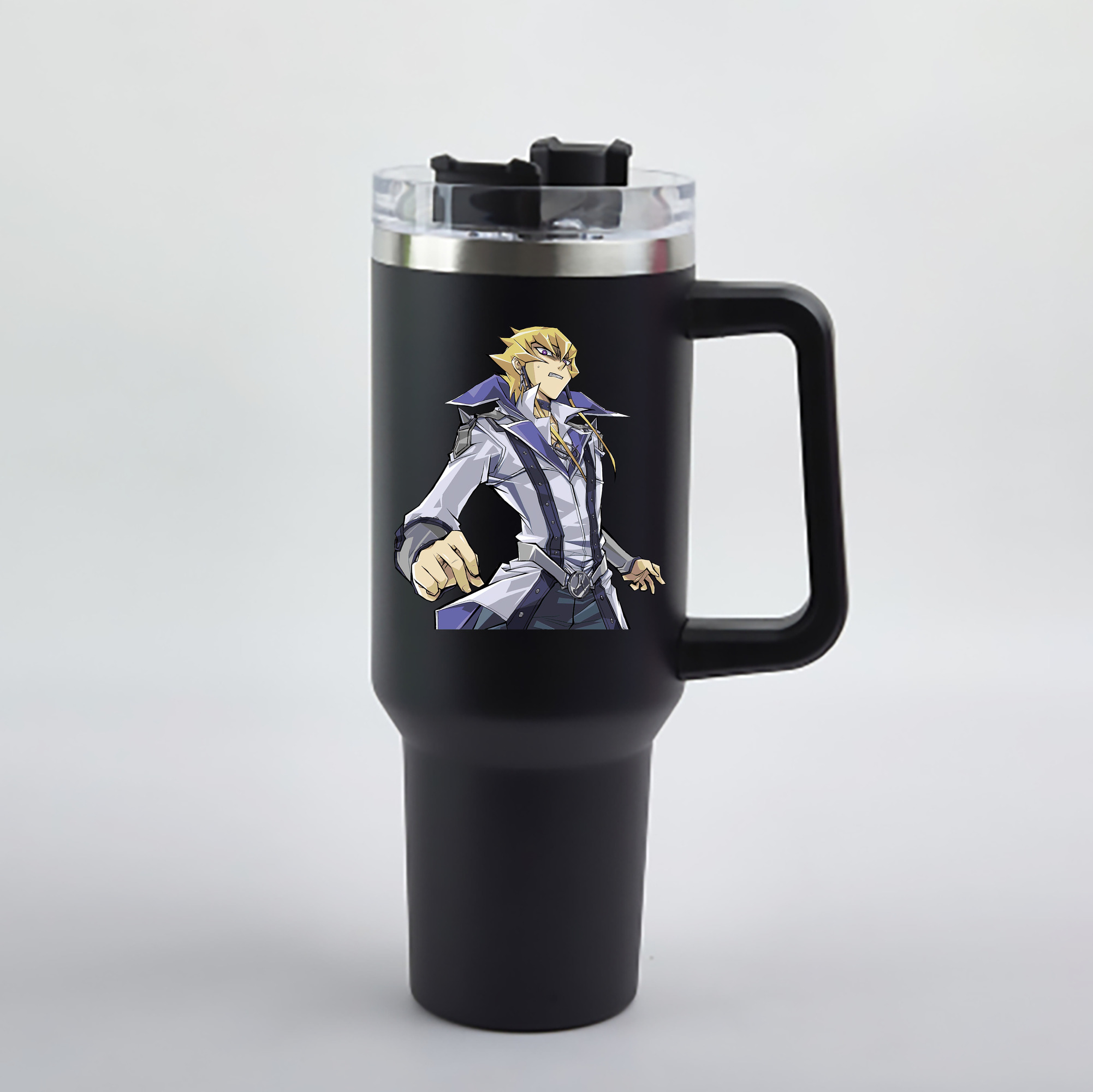 （画像用） 遊☆戯☆王 Yu-Gi-Oh! 1200mL車用タンブラー - クリスタルステッカー（プラスチックストロー付き）