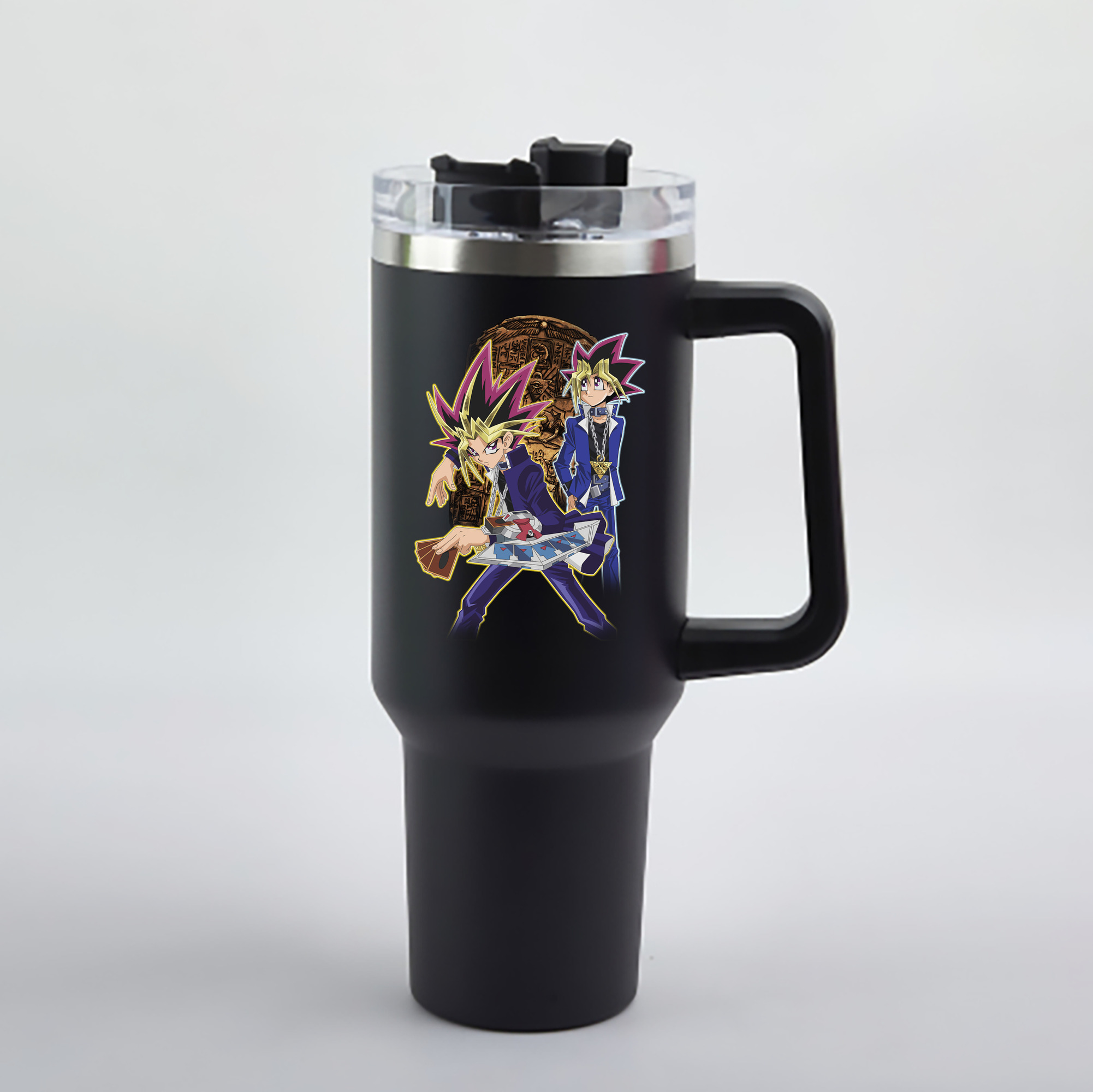 （画像用） 遊☆戯☆王 Yu-Gi-Oh! 1200mL車用タンブラー - クリスタルステッカー（プラスチックストロー付き）
