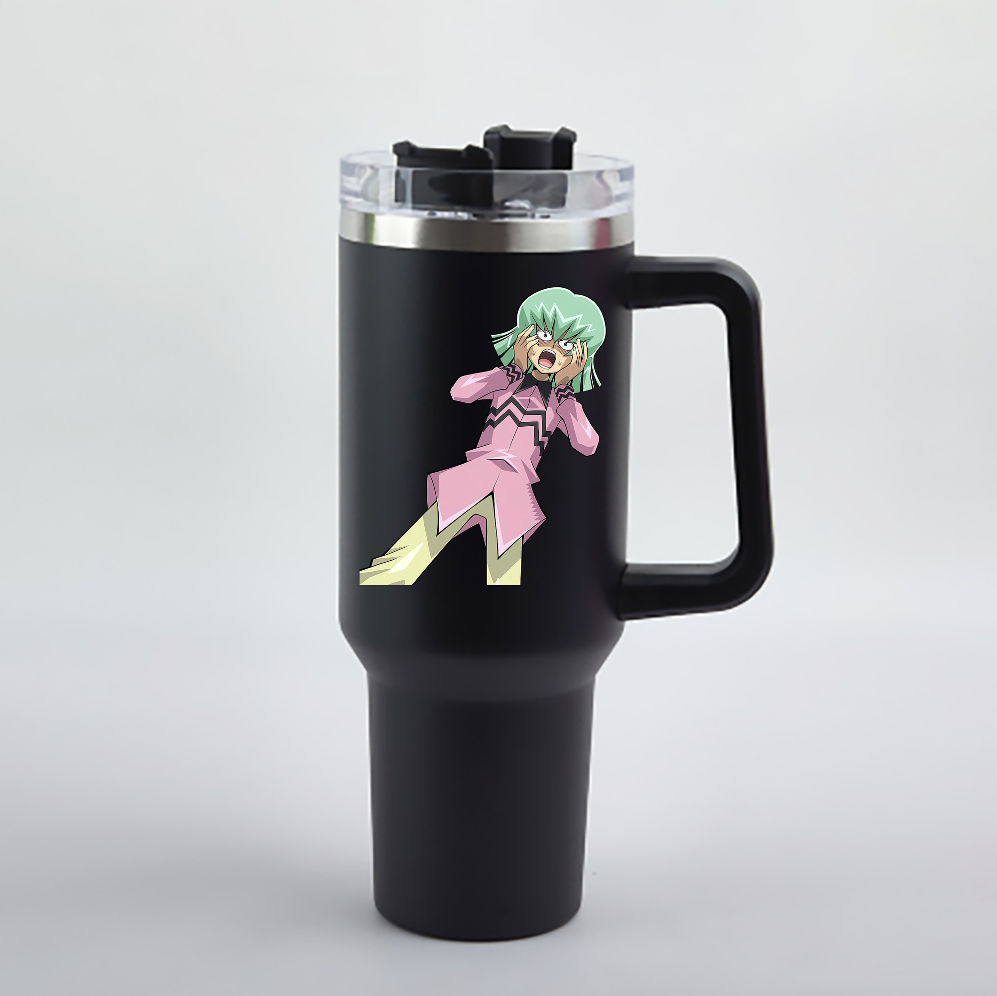（画像用） 遊☆戯☆王 Yu-Gi-Oh! 1200mL車用タンブラー - クリスタルステッカー（プラスチックストロー付き）