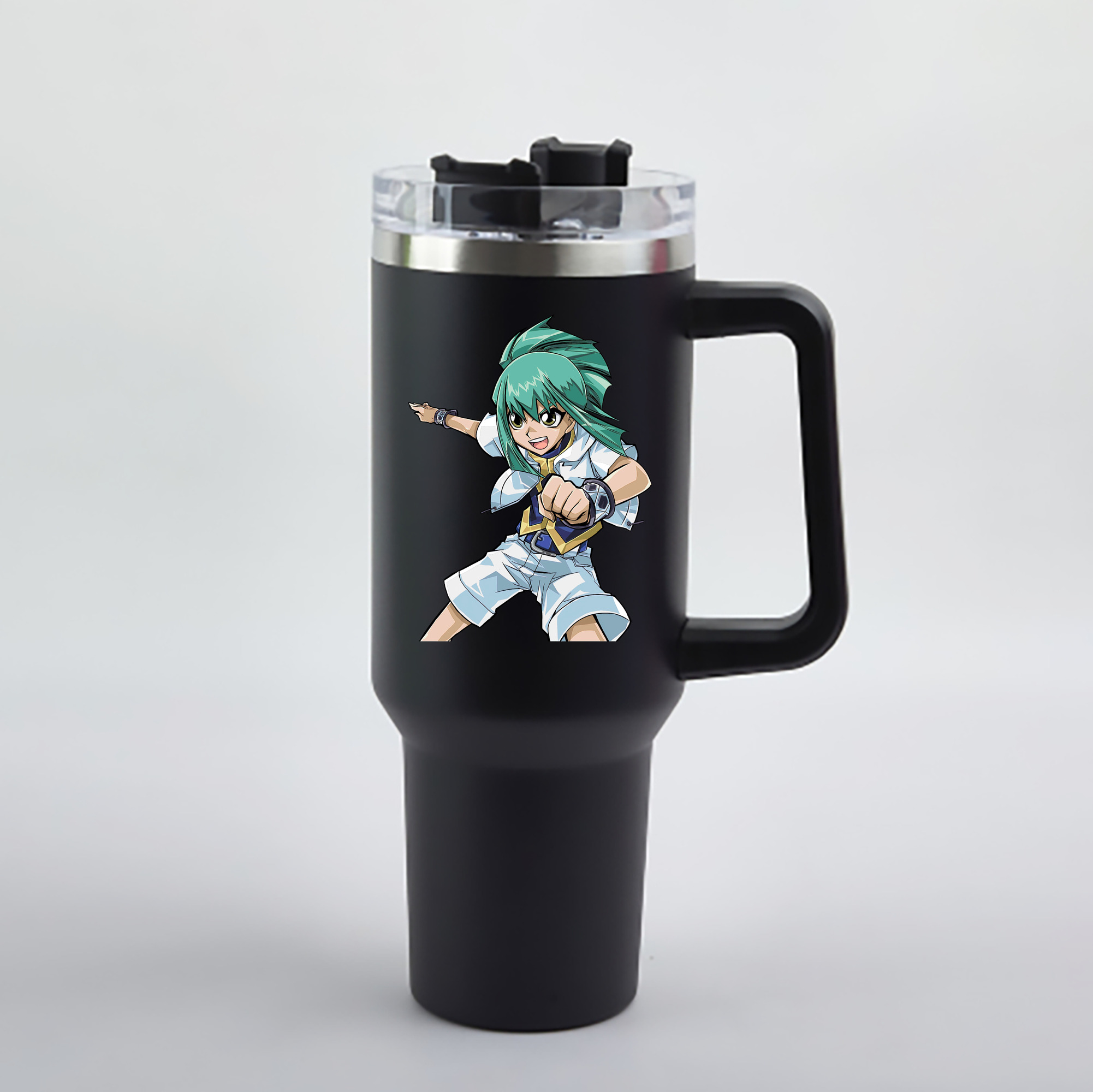 （画像用） 遊☆戯☆王 Yu-Gi-Oh! 1200mL車用タンブラー - クリスタルステッカー（プラスチックストロー付き）