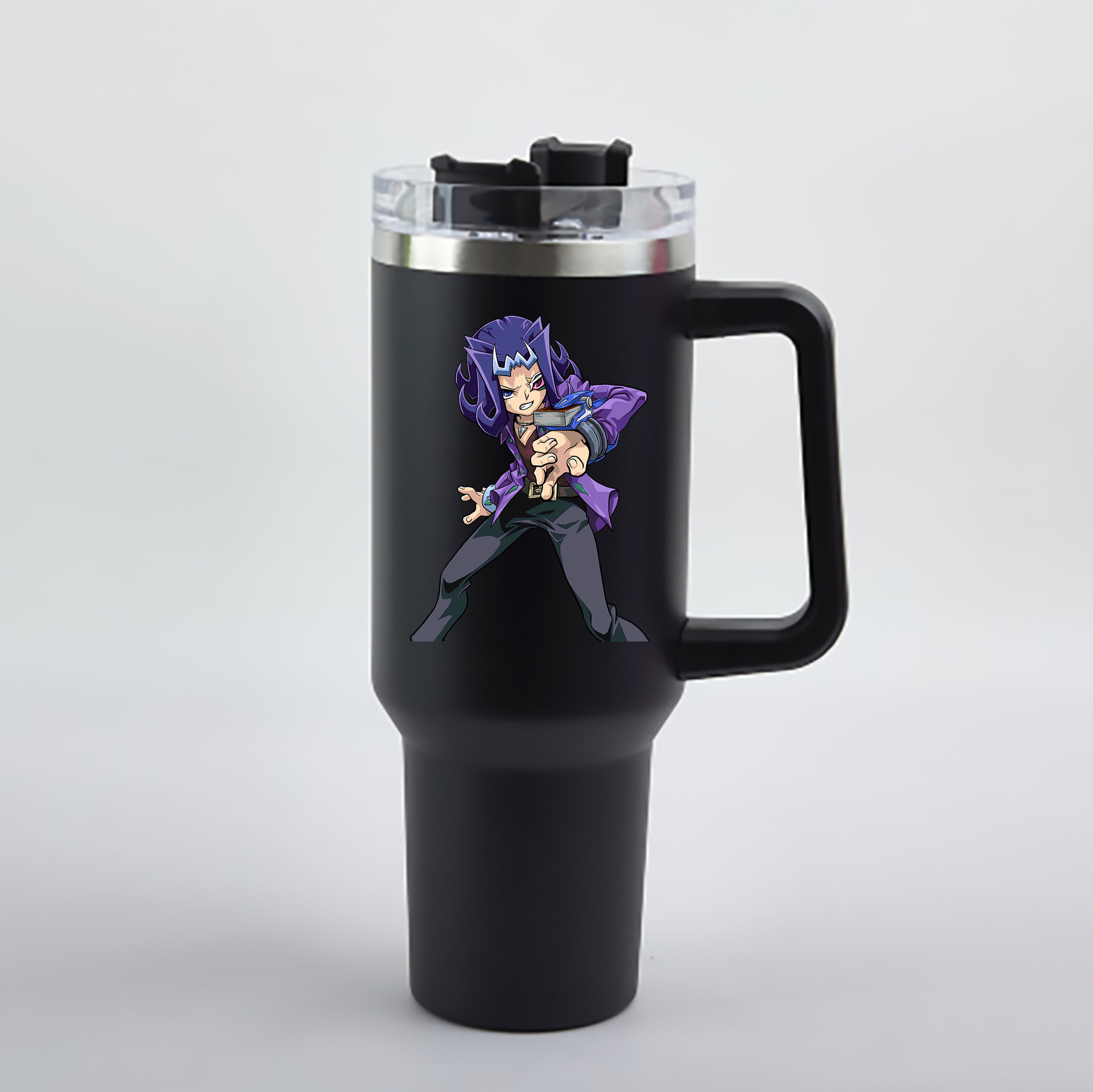（画像用） 遊☆戯☆王 Yu-Gi-Oh! 1200mL車用タンブラー - クリスタルステッカー（プラスチックストロー付き）