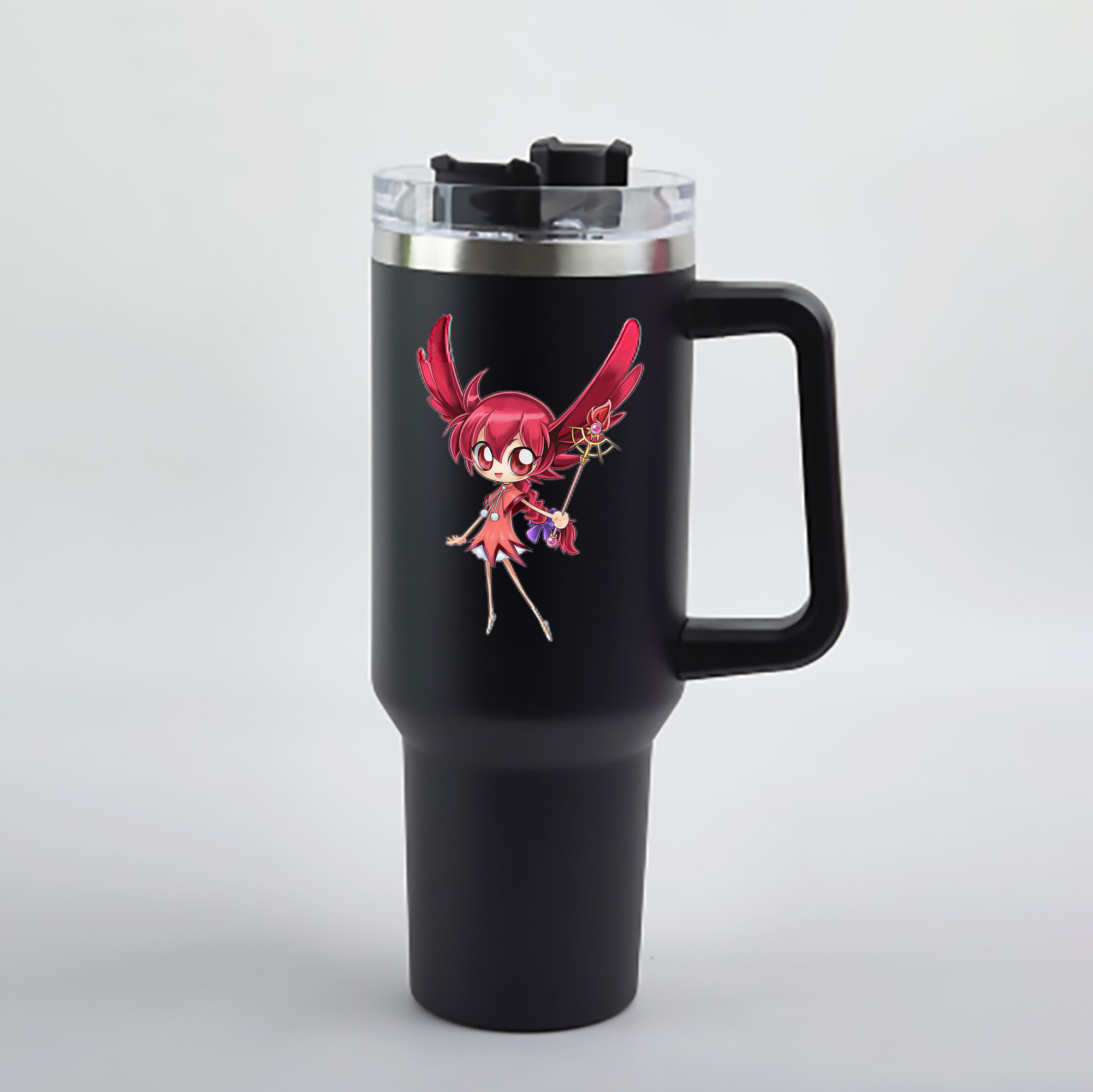 （画像用） 遊☆戯☆王 Yu-Gi-Oh! 1200mL車用タンブラー - クリスタルステッカー（プラスチックストロー付き）