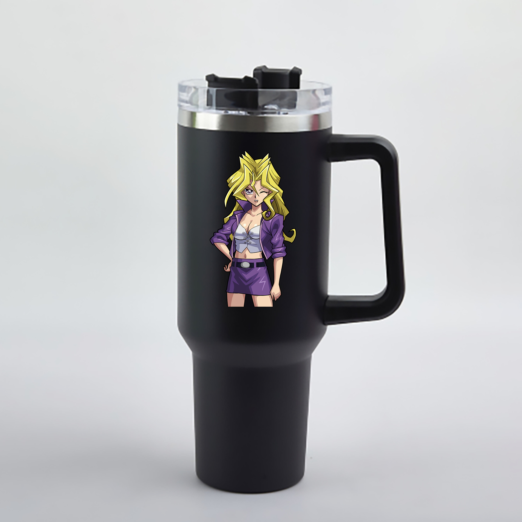 （画像用） 遊☆戯☆王 Yu-Gi-Oh! 1200mL車用タンブラー - クリスタルステッカー（プラスチックストロー付き）