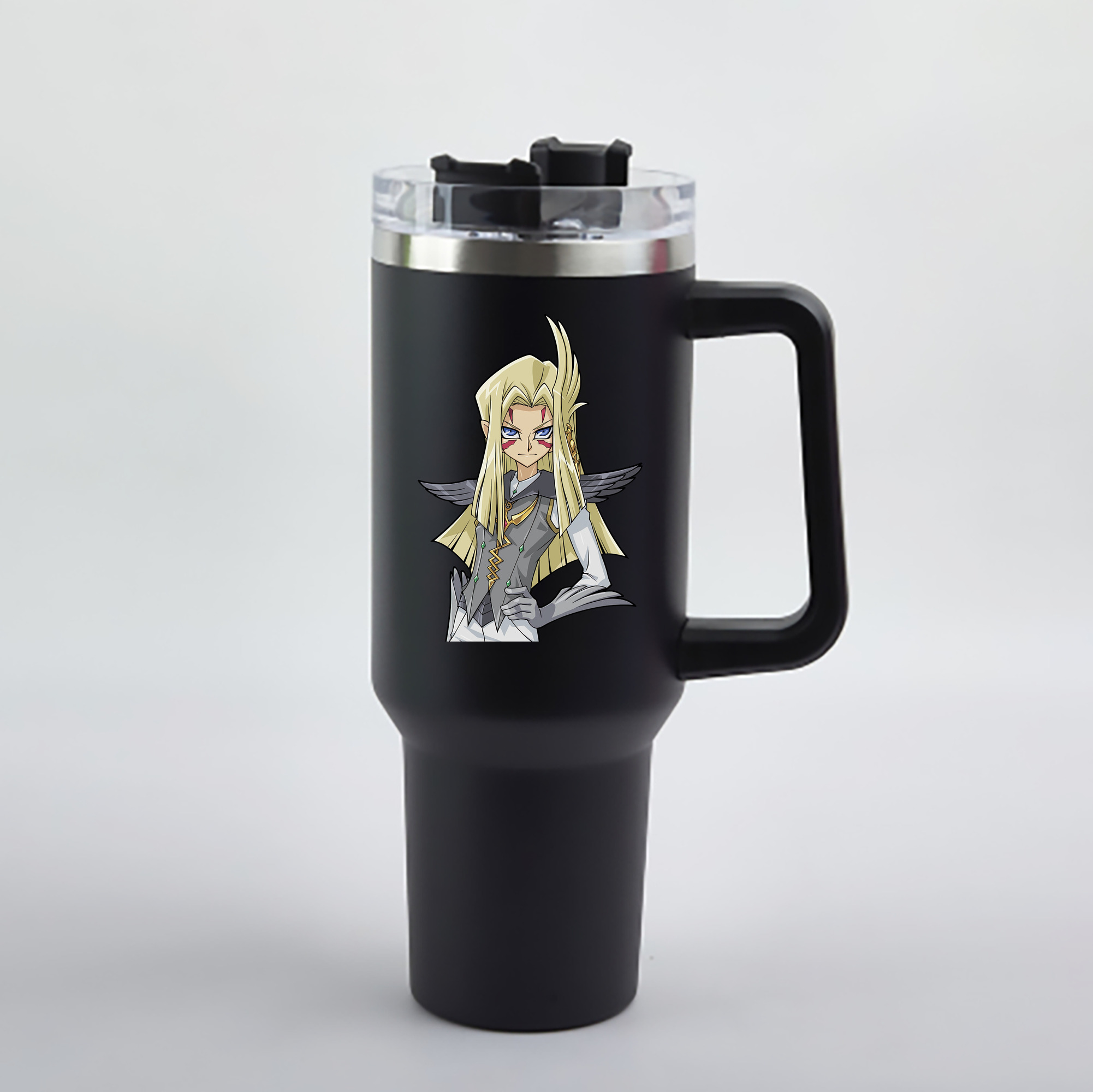 （画像用） 遊☆戯☆王 Yu-Gi-Oh! 1200mL車用タンブラー - クリスタルステッカー（プラスチックストロー付き）