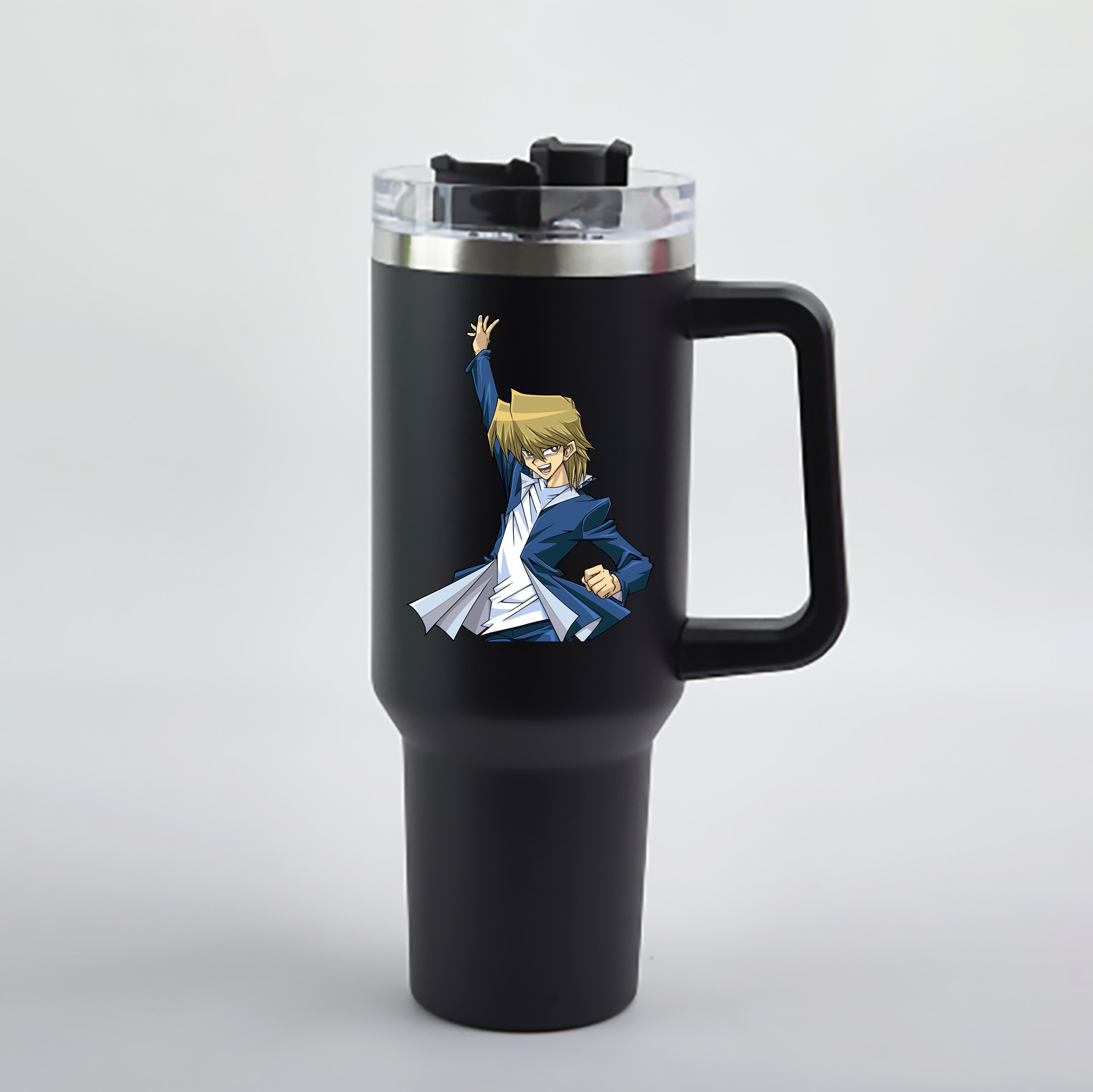 （画像用） 遊☆戯☆王 Yu-Gi-Oh! 1200mL車用タンブラー - クリスタルステッカー（プラスチックストロー付き）