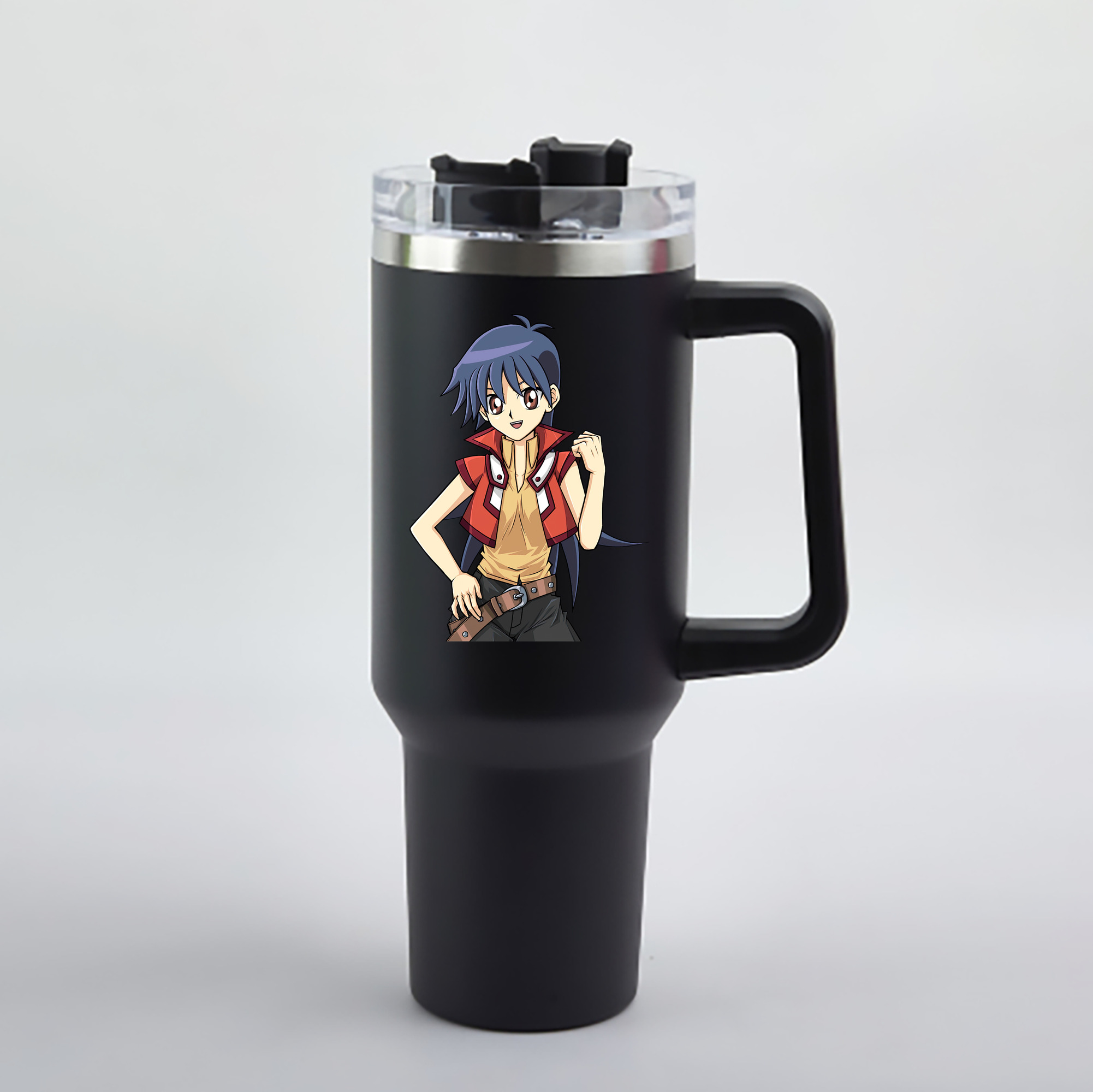 （画像用） 遊☆戯☆王 Yu-Gi-Oh! 1200mL車用タンブラー - クリスタルステッカー（プラスチックストロー付き）