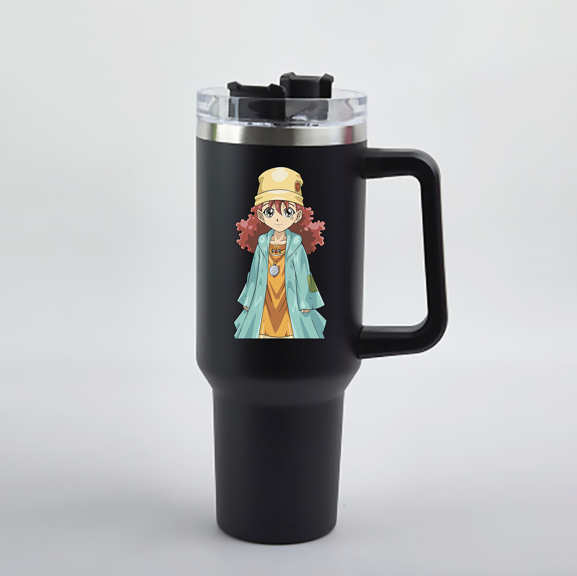 （画像用） 遊☆戯☆王 Yu-Gi-Oh! 1200mL車用タンブラー - クリスタルステッカー（プラスチックストロー付き）