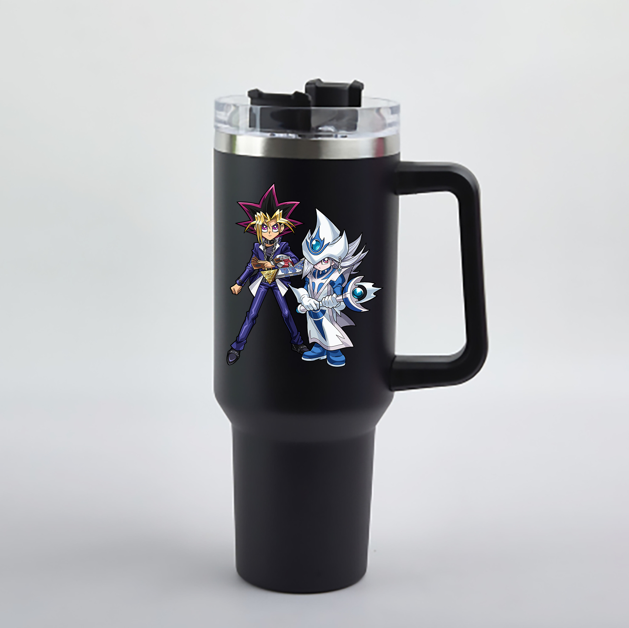 （画像用） 遊☆戯☆王 Yu-Gi-Oh! 1200mL車用タンブラー - クリスタルステッカー（プラスチックストロー付き）