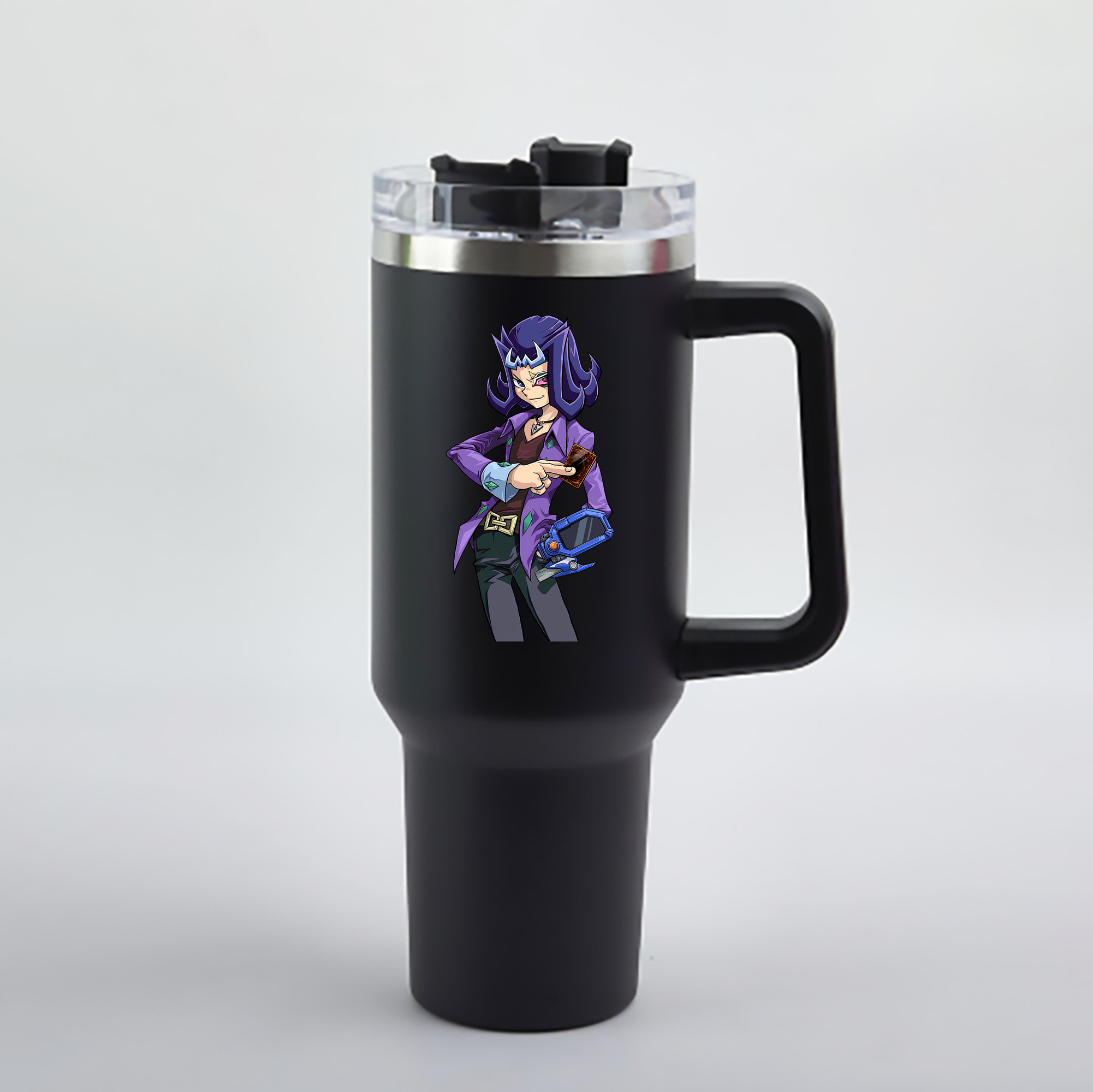 （画像用） 遊☆戯☆王 Yu-Gi-Oh! 1200mL車用タンブラー - クリスタルステッカー（プラスチックストロー付き）