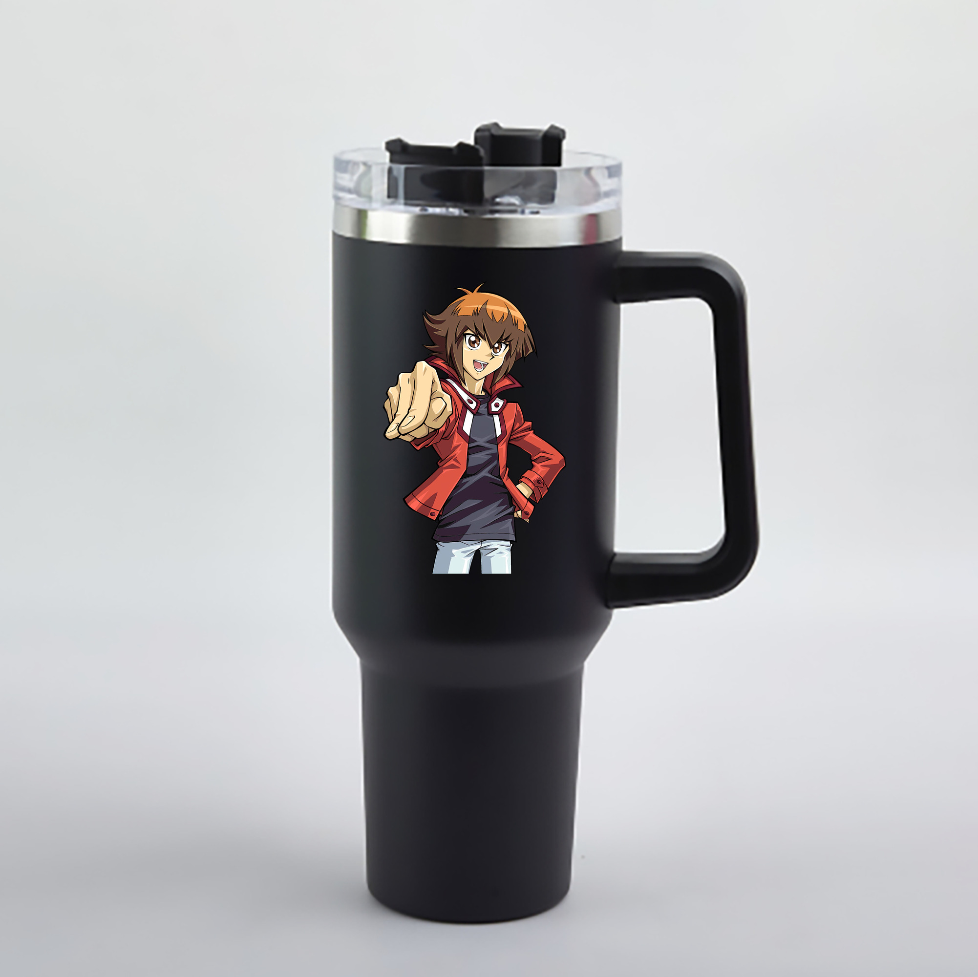 （画像用） 遊☆戯☆王 Yu-Gi-Oh! 1200mL車用タンブラー - クリスタルステッカー（プラスチックストロー付き）