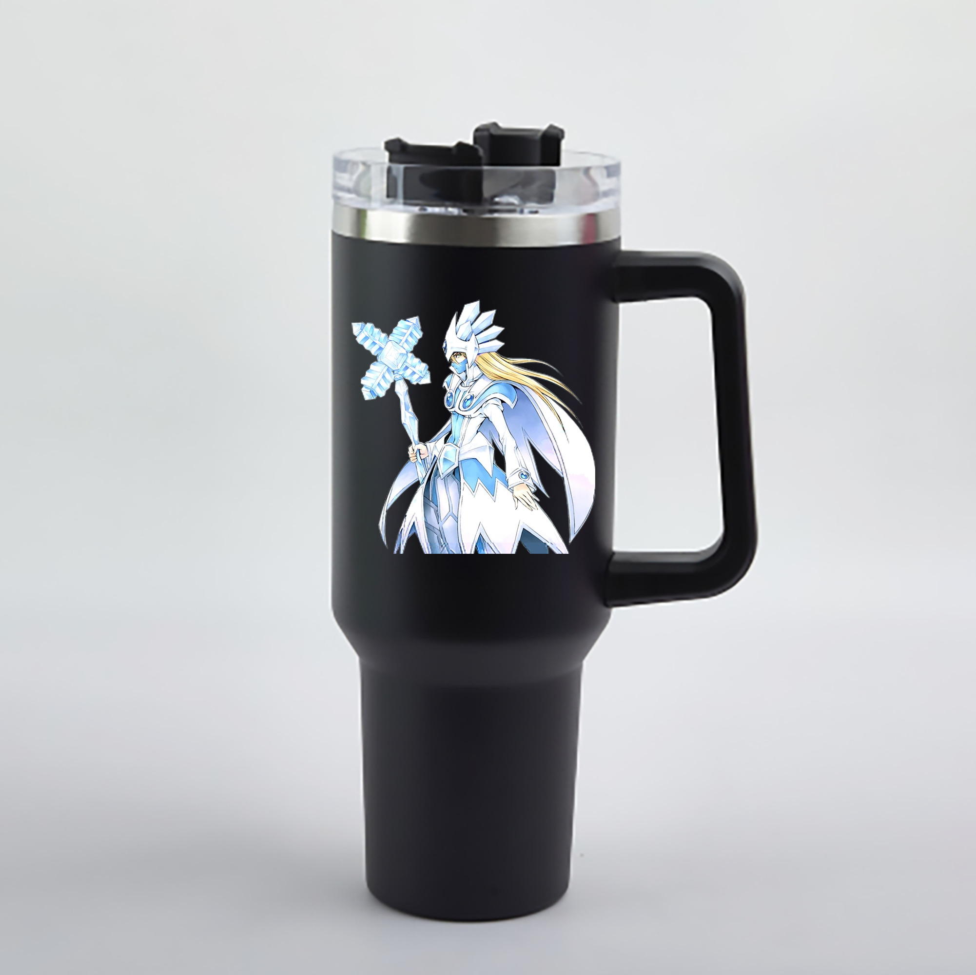 （画像用） 遊☆戯☆王 Yu-Gi-Oh! 1200mL車用タンブラー - クリスタルステッカー（プラスチックストロー付き）