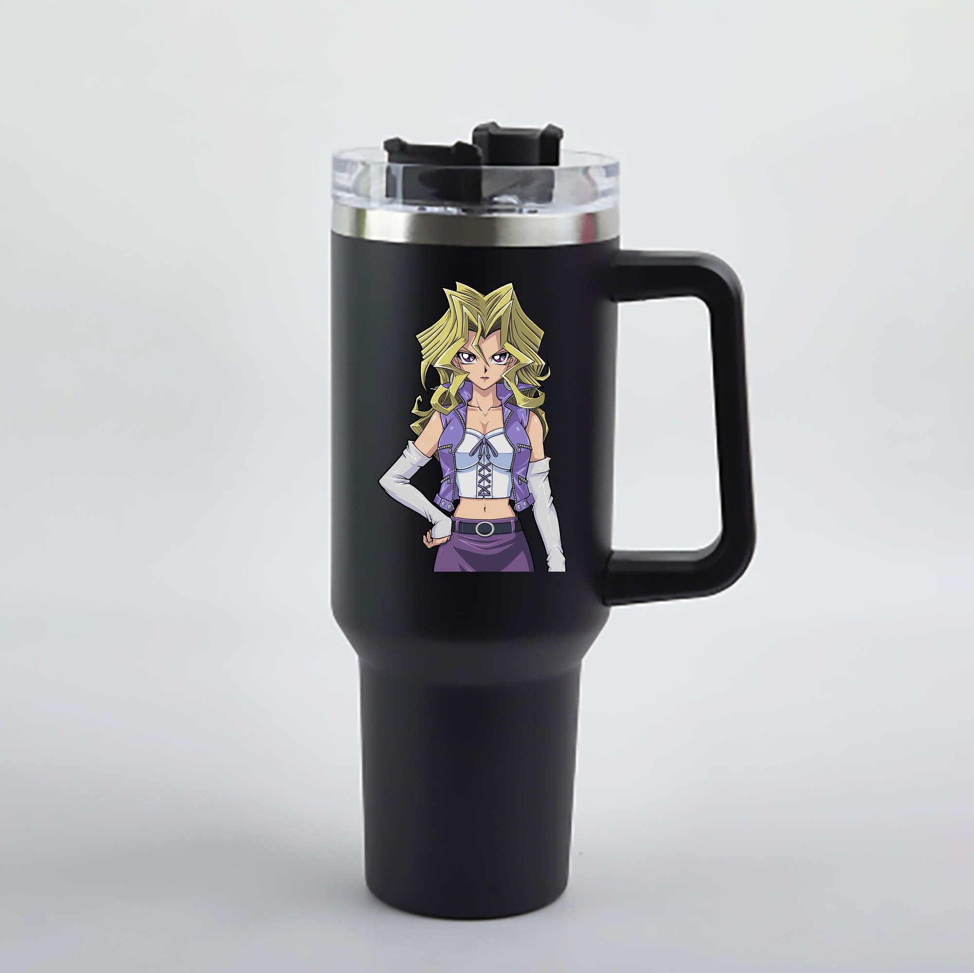 （画像用） 遊☆戯☆王 Yu-Gi-Oh! 1200mL車用タンブラー - クリスタルステッカー（プラスチックストロー付き）