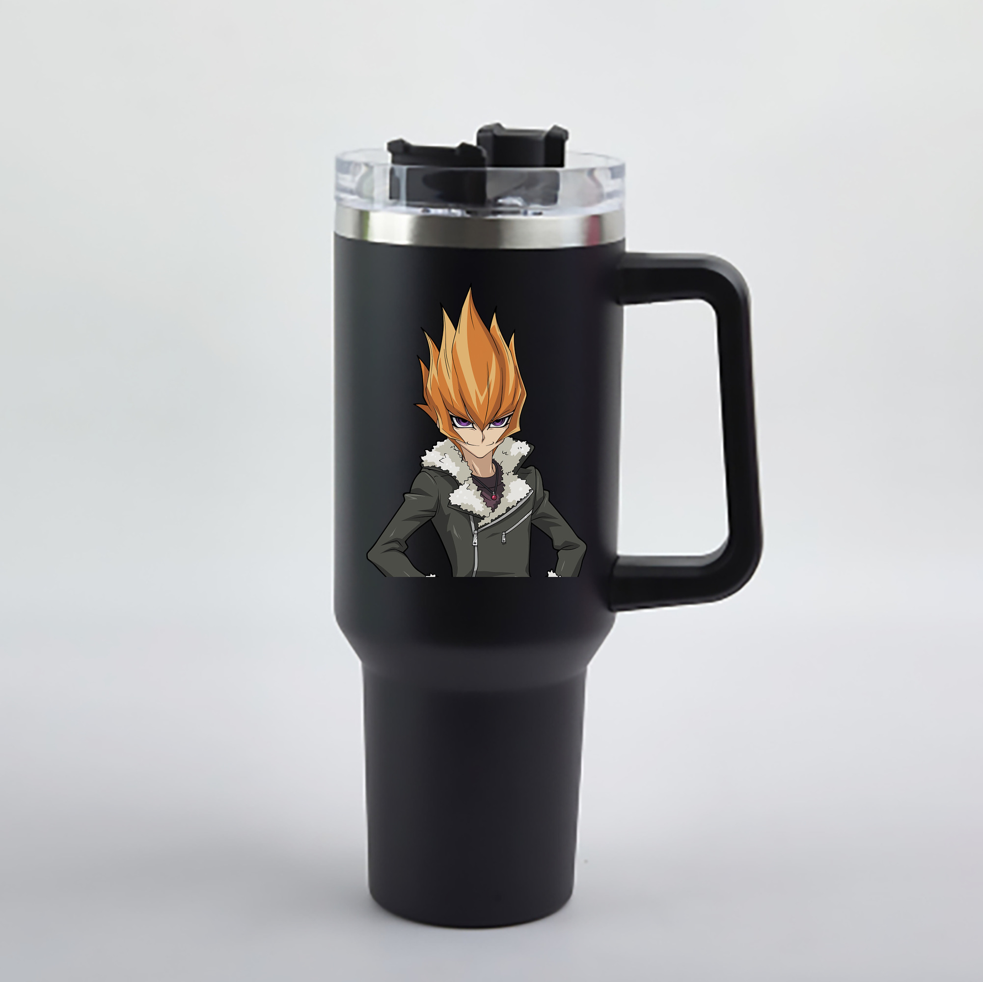（画像用） 遊☆戯☆王 Yu-Gi-Oh! 1200mL車用タンブラー - クリスタルステッカー（プラスチックストロー付き）