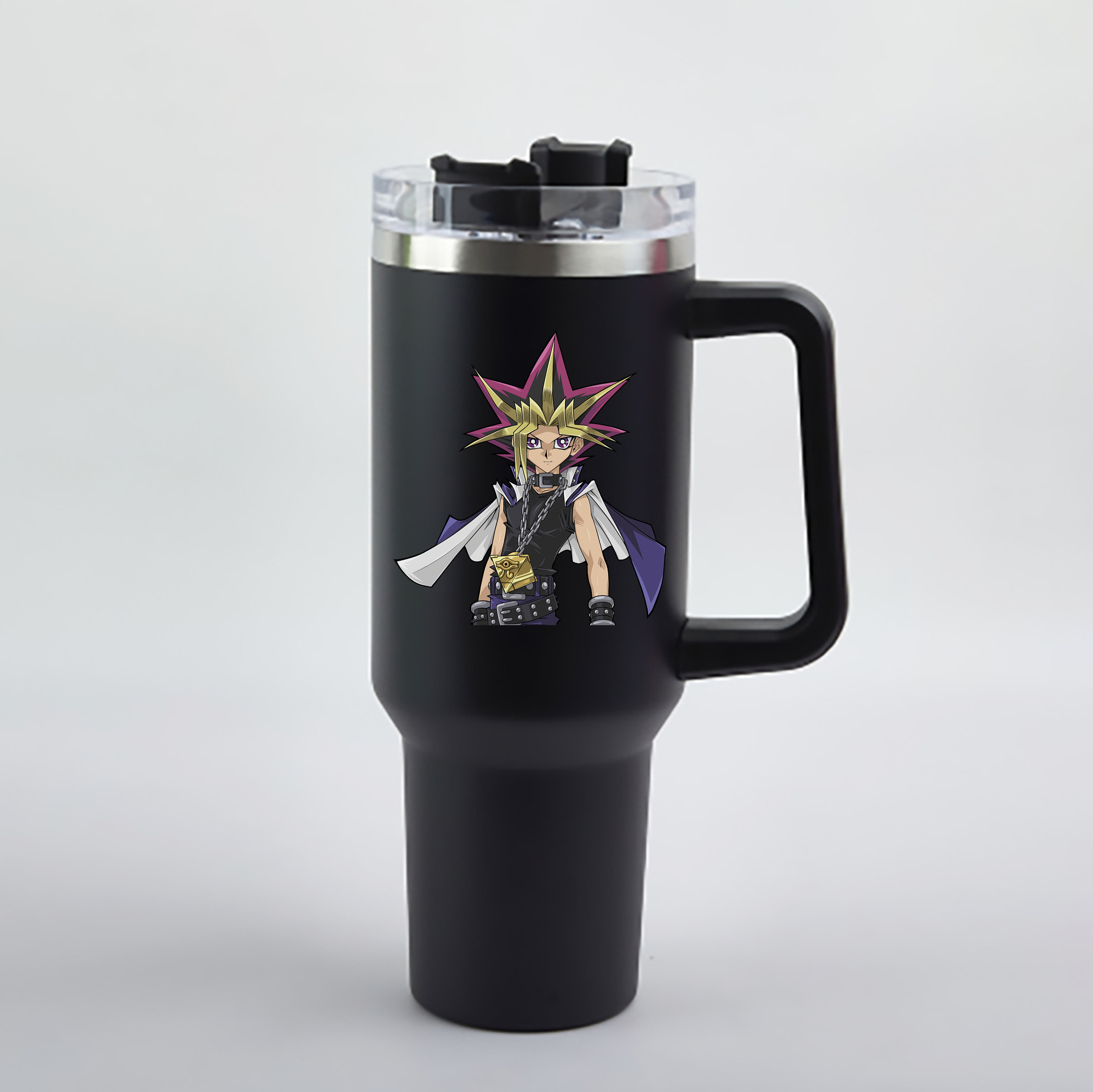（画像用） 遊☆戯☆王 Yu-Gi-Oh! 1200mL車用タンブラー - クリスタルステッカー（プラスチックストロー付き）