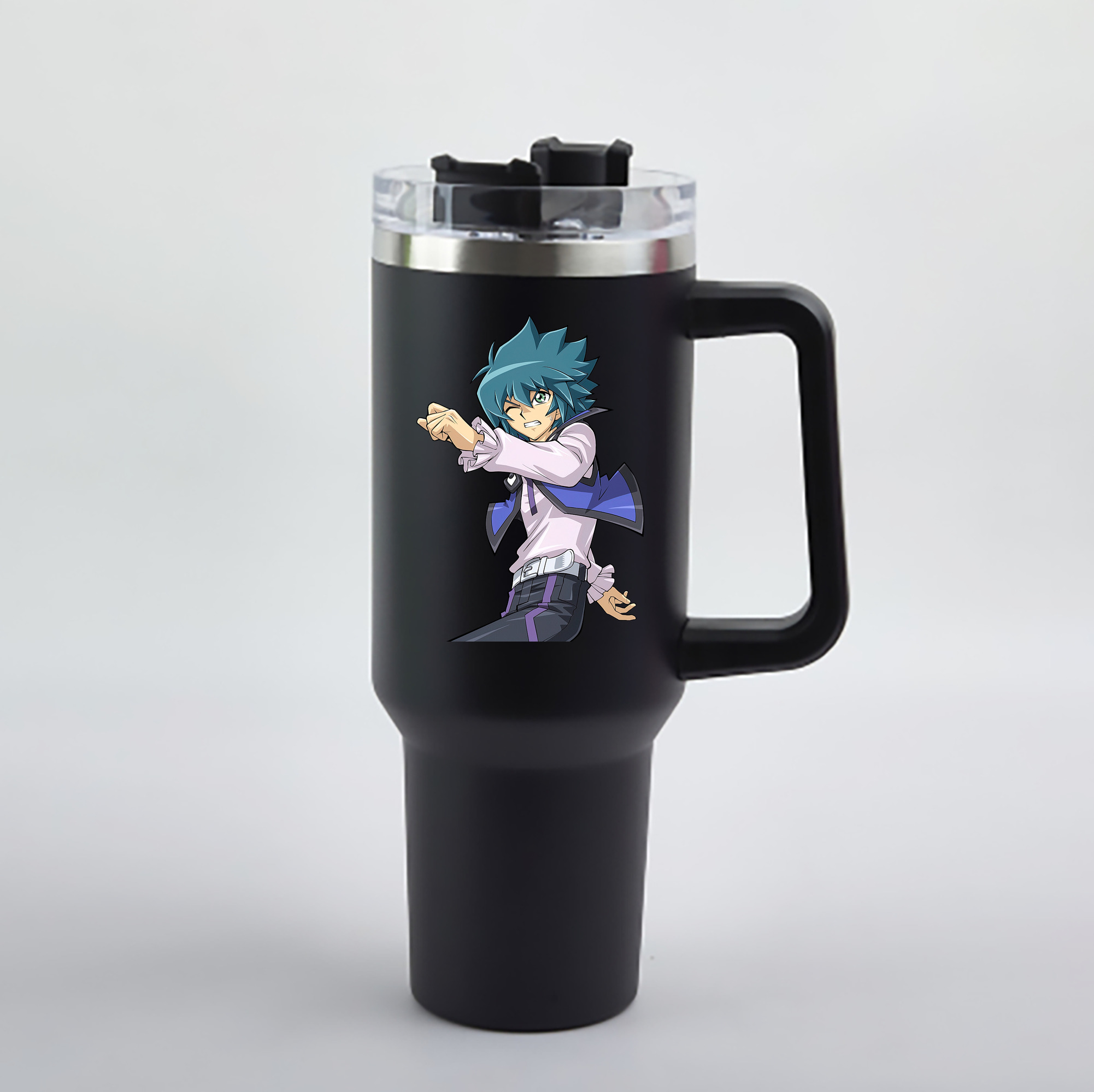 （画像用） 遊☆戯☆王 Yu-Gi-Oh! 1200mL車用タンブラー - クリスタルステッカー（プラスチックストロー付き）