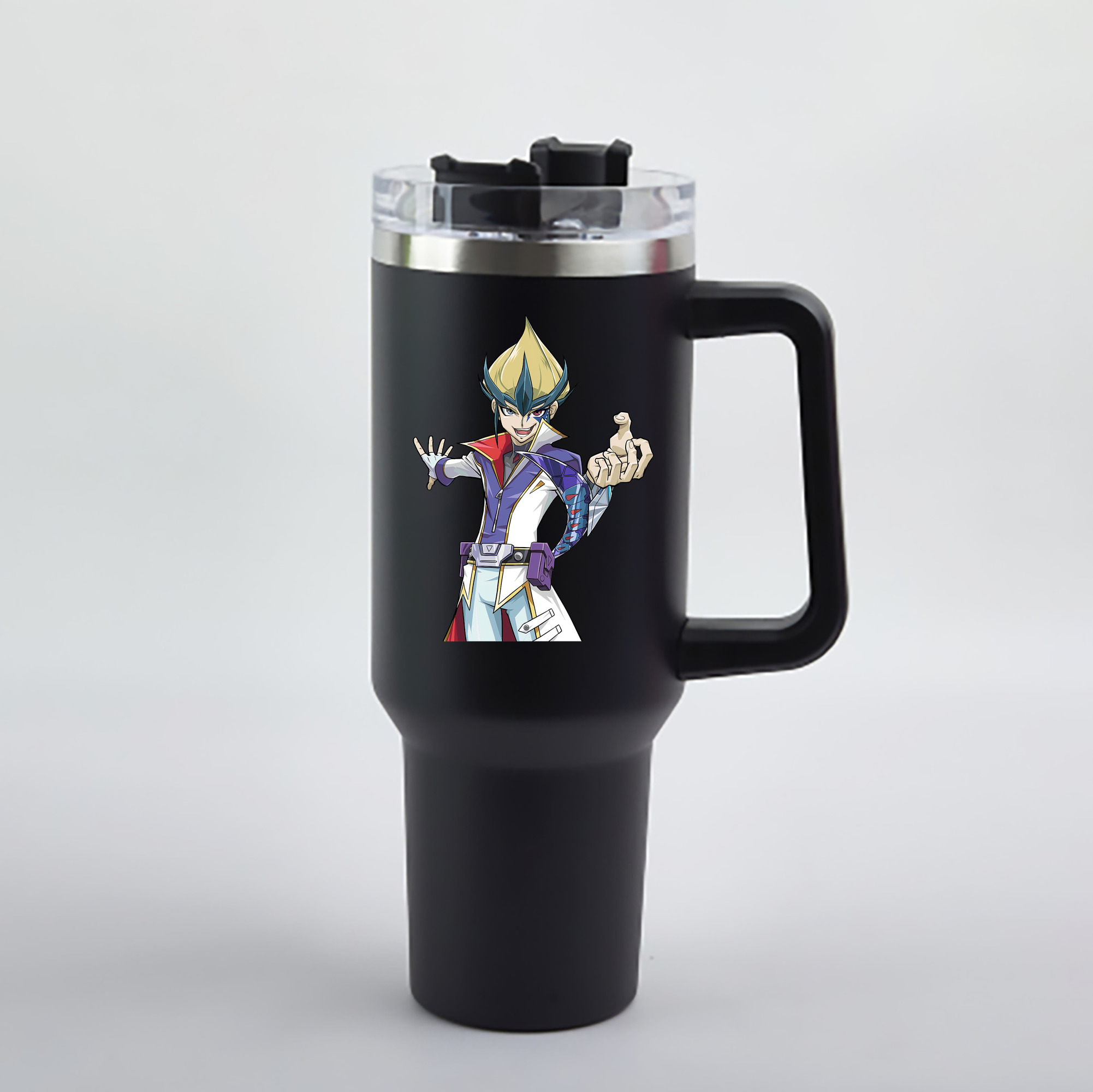 （画像用） 遊☆戯☆王 Yu-Gi-Oh! 1200mL車用タンブラー - クリスタルステッカー（プラスチックストロー付き）