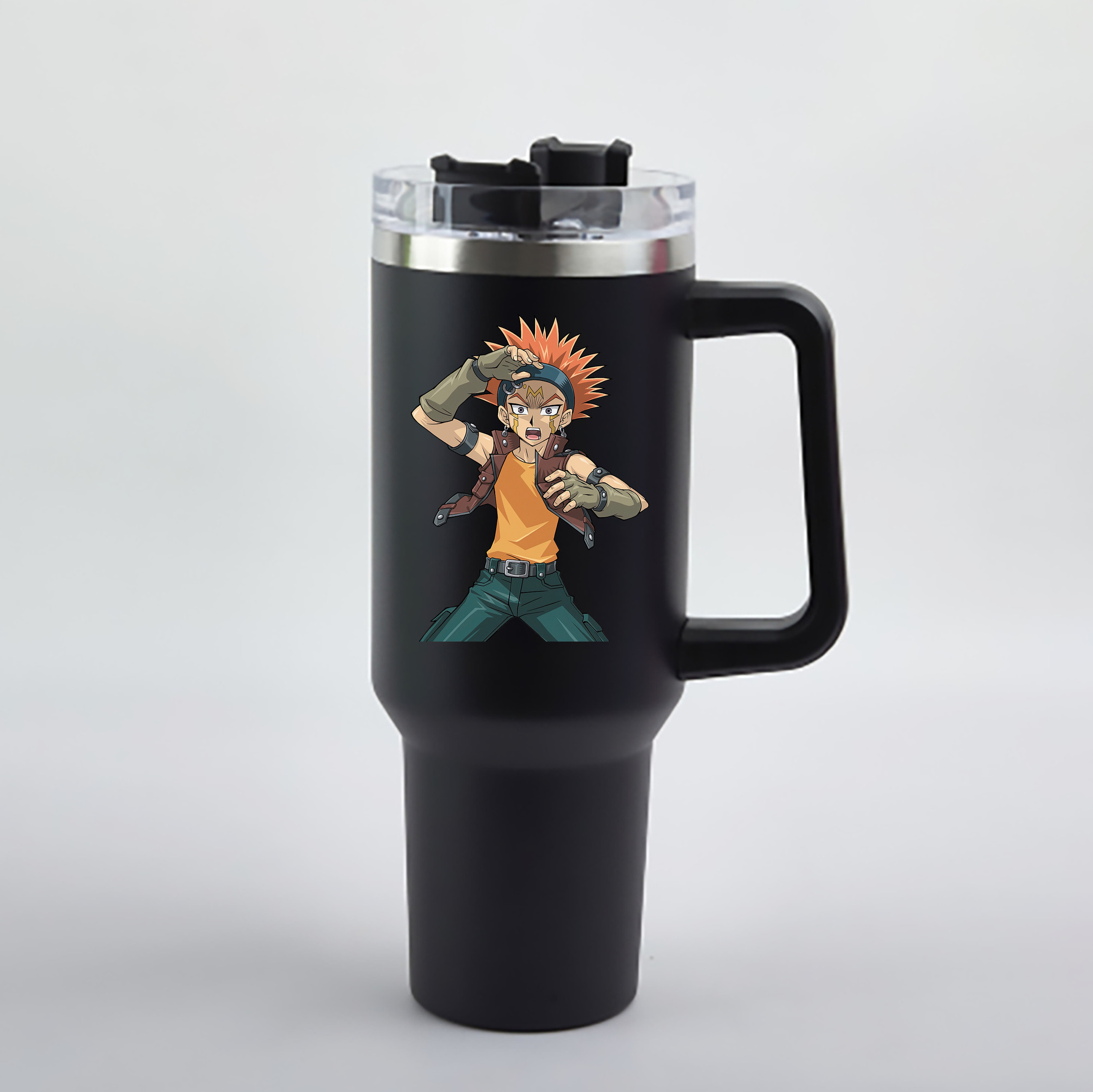 （画像用） 遊☆戯☆王 Yu-Gi-Oh! 1200mL車用タンブラー - クリスタルステッカー（プラスチックストロー付き）