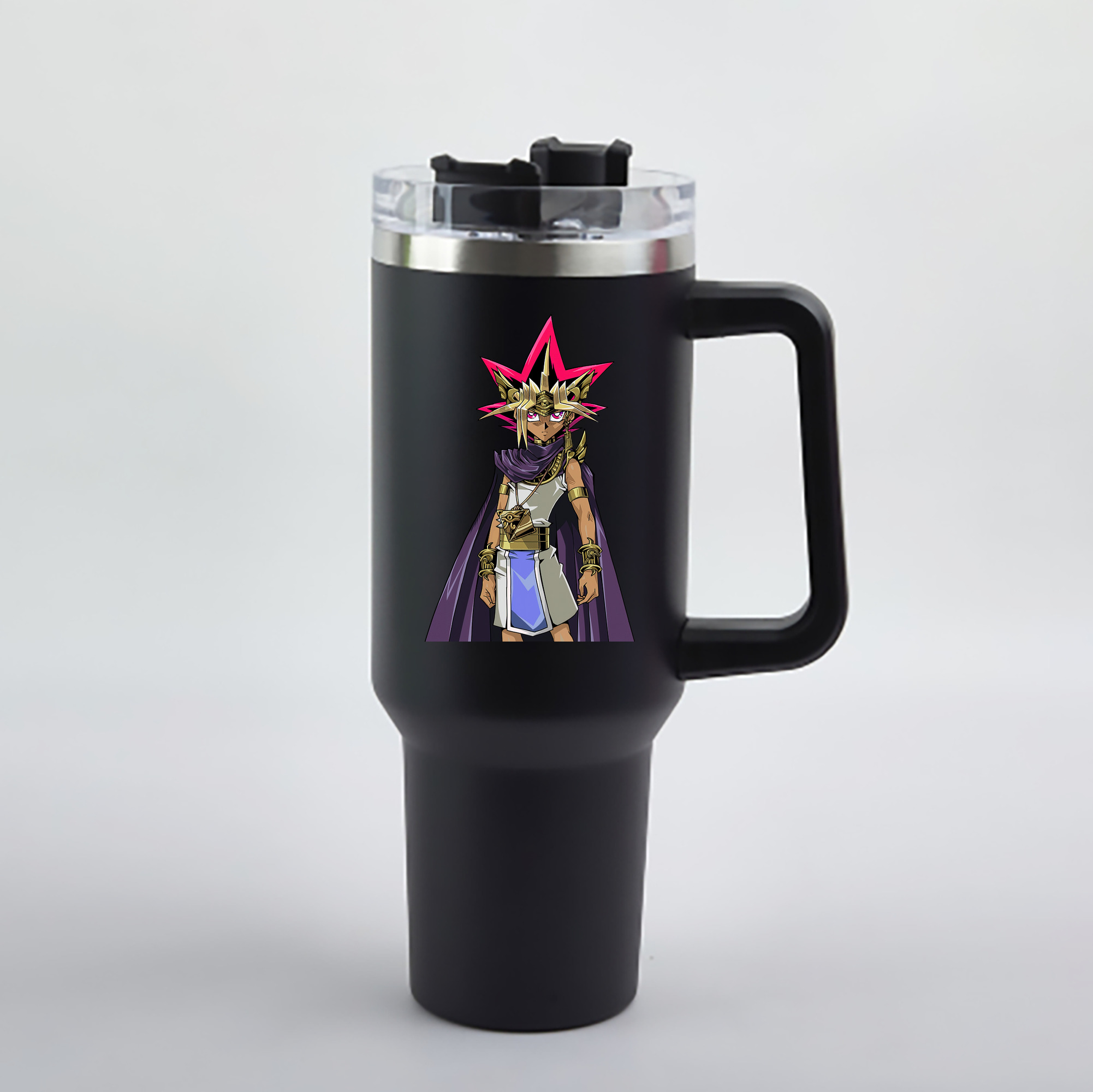 （画像用） 遊☆戯☆王 Yu-Gi-Oh! 1200mL車用タンブラー - クリスタルステッカー（プラスチックストロー付き）