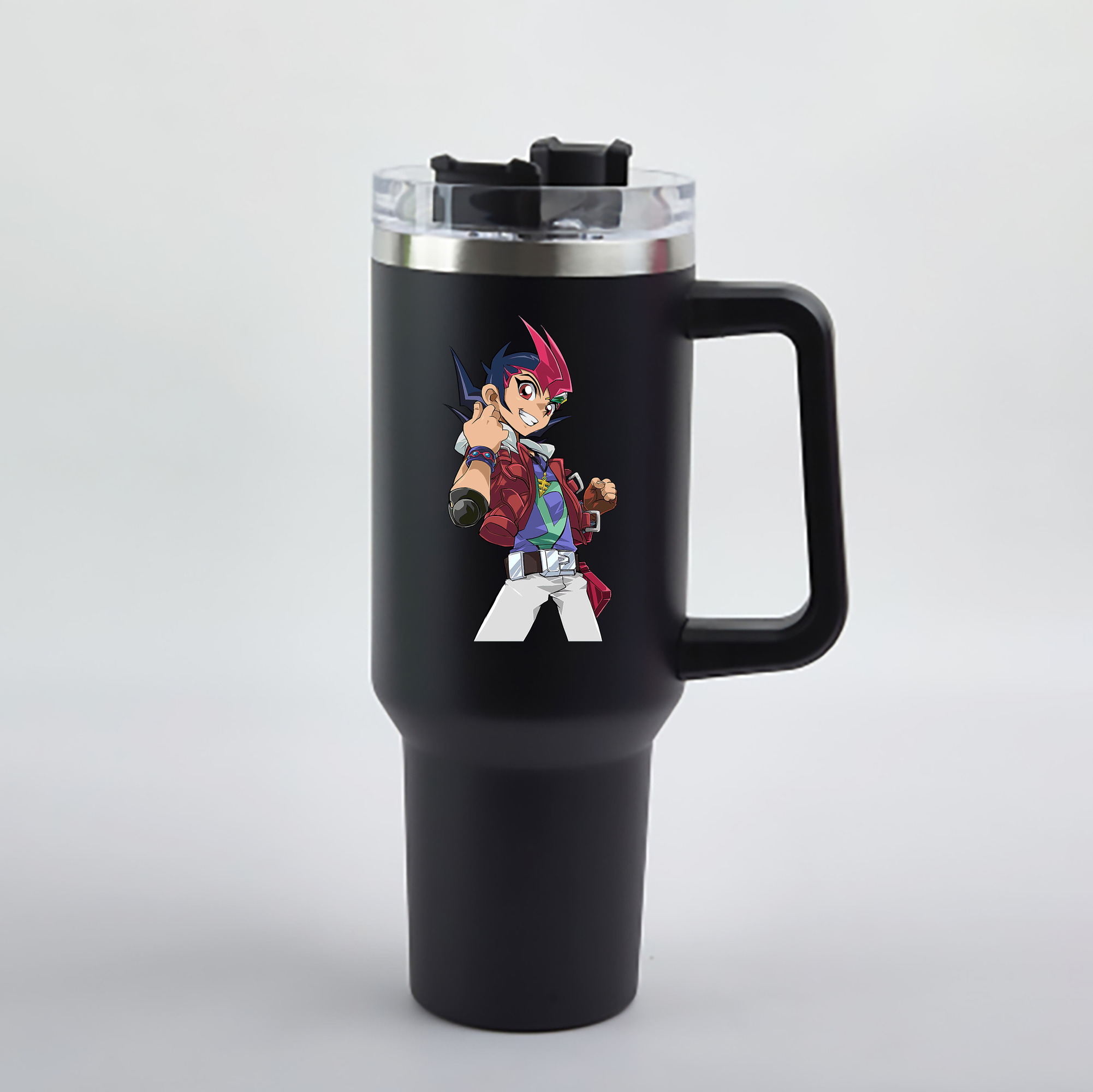 （画像用） 遊☆戯☆王 Yu-Gi-Oh! 1200mL車用タンブラー - クリスタルステッカー（プラスチックストロー付き）