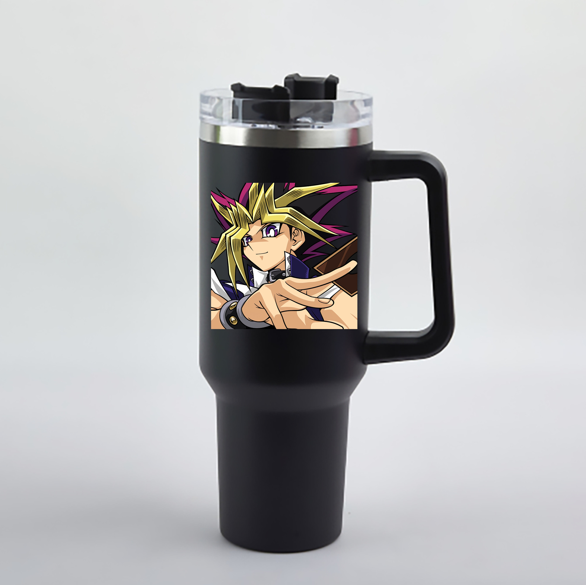 （画像用） 遊☆戯☆王 Yu-Gi-Oh! 1200mL車用タンブラー - クリスタルステッカー（プラスチックストロー付き）