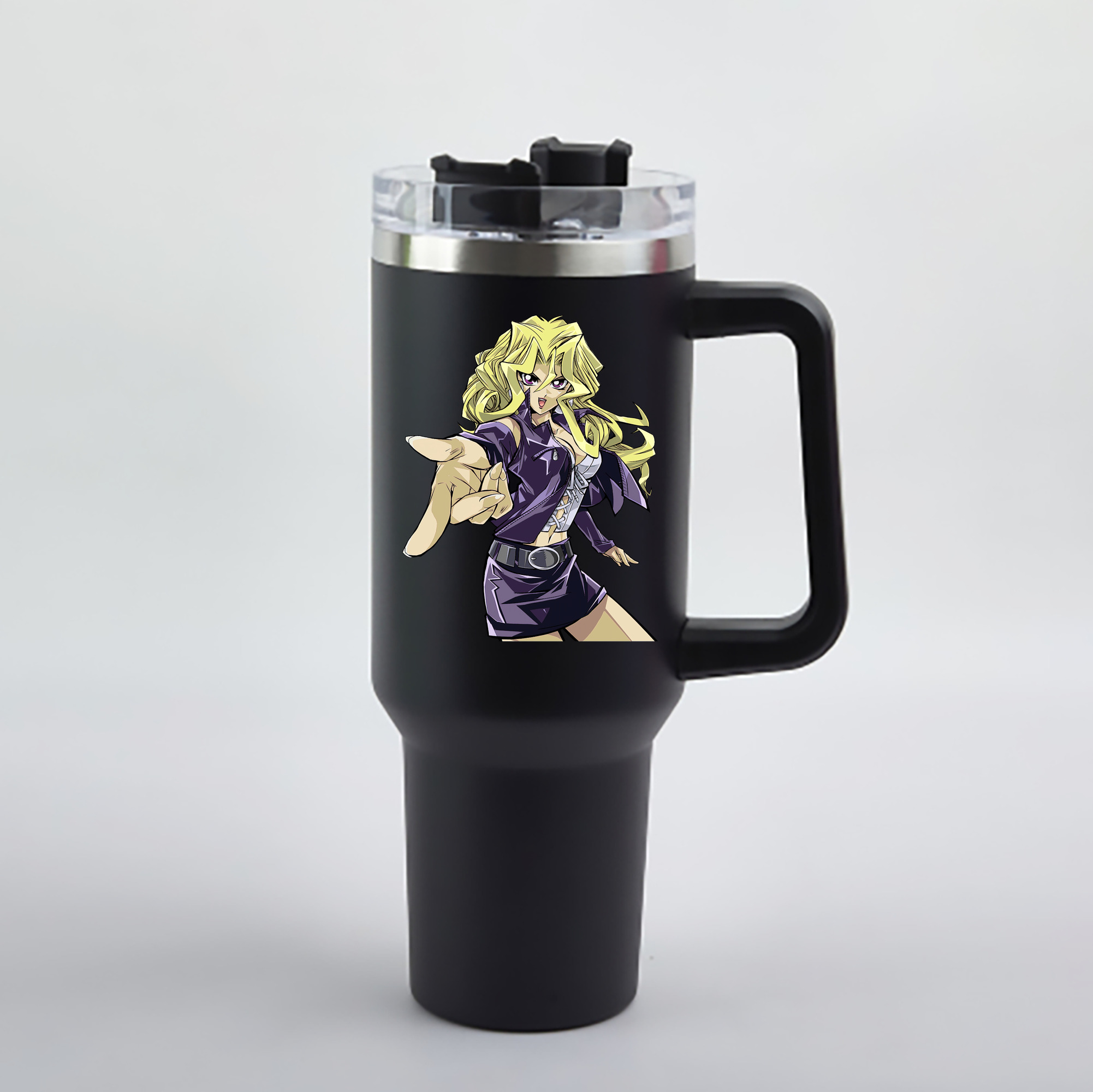 （画像用） 遊☆戯☆王 Yu-Gi-Oh! 1200mL車用タンブラー - クリスタルステッカー（プラスチックストロー付き）