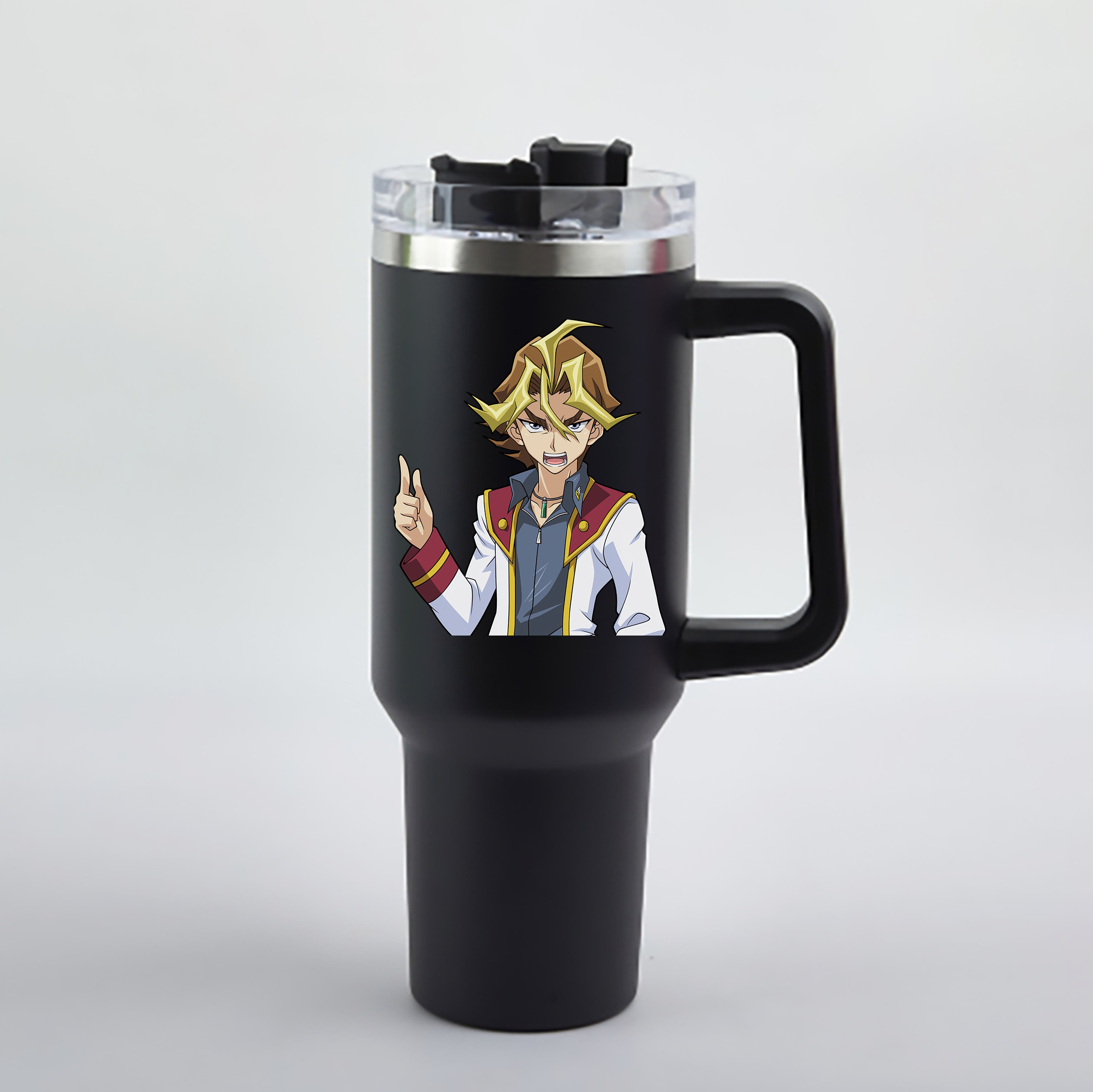 （画像用） 遊☆戯☆王 Yu-Gi-Oh! 1200mL車用タンブラー - クリスタルステッカー（プラスチックストロー付き）