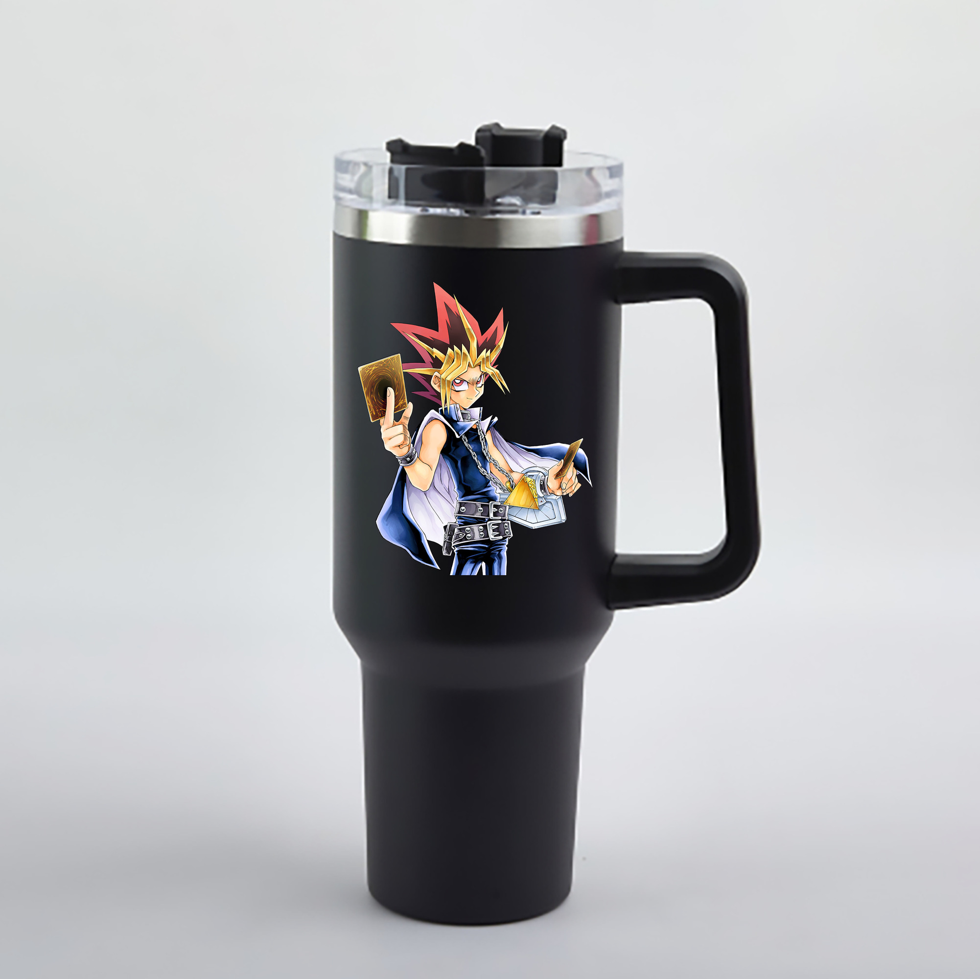 （画像用） 遊☆戯☆王 Yu-Gi-Oh! 1200mL車用タンブラー - クリスタルステッカー（プラスチックストロー付き）