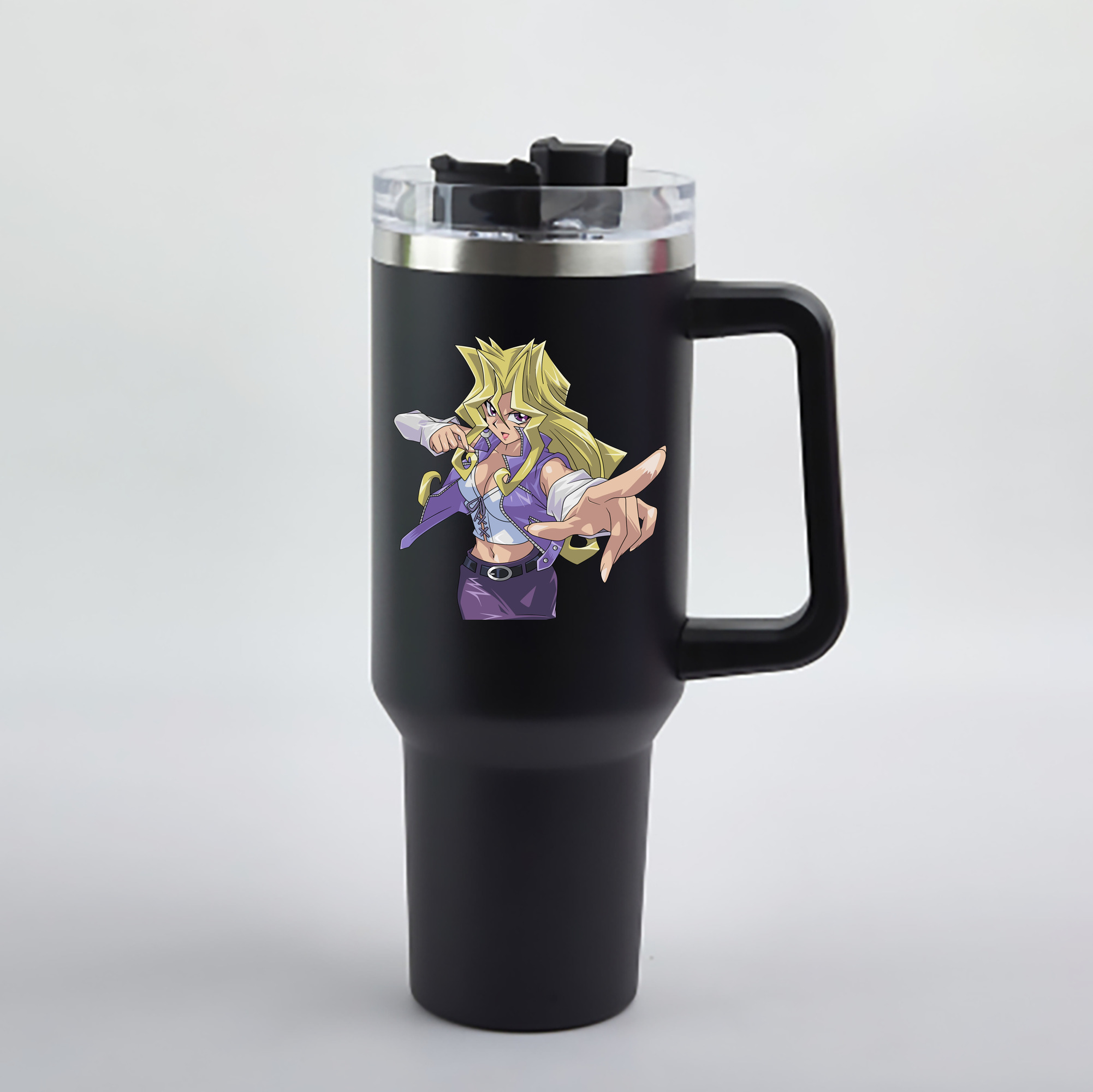 （画像用） 遊☆戯☆王 Yu-Gi-Oh! 1200mL車用タンブラー - クリスタルステッカー（プラスチックストロー付き）