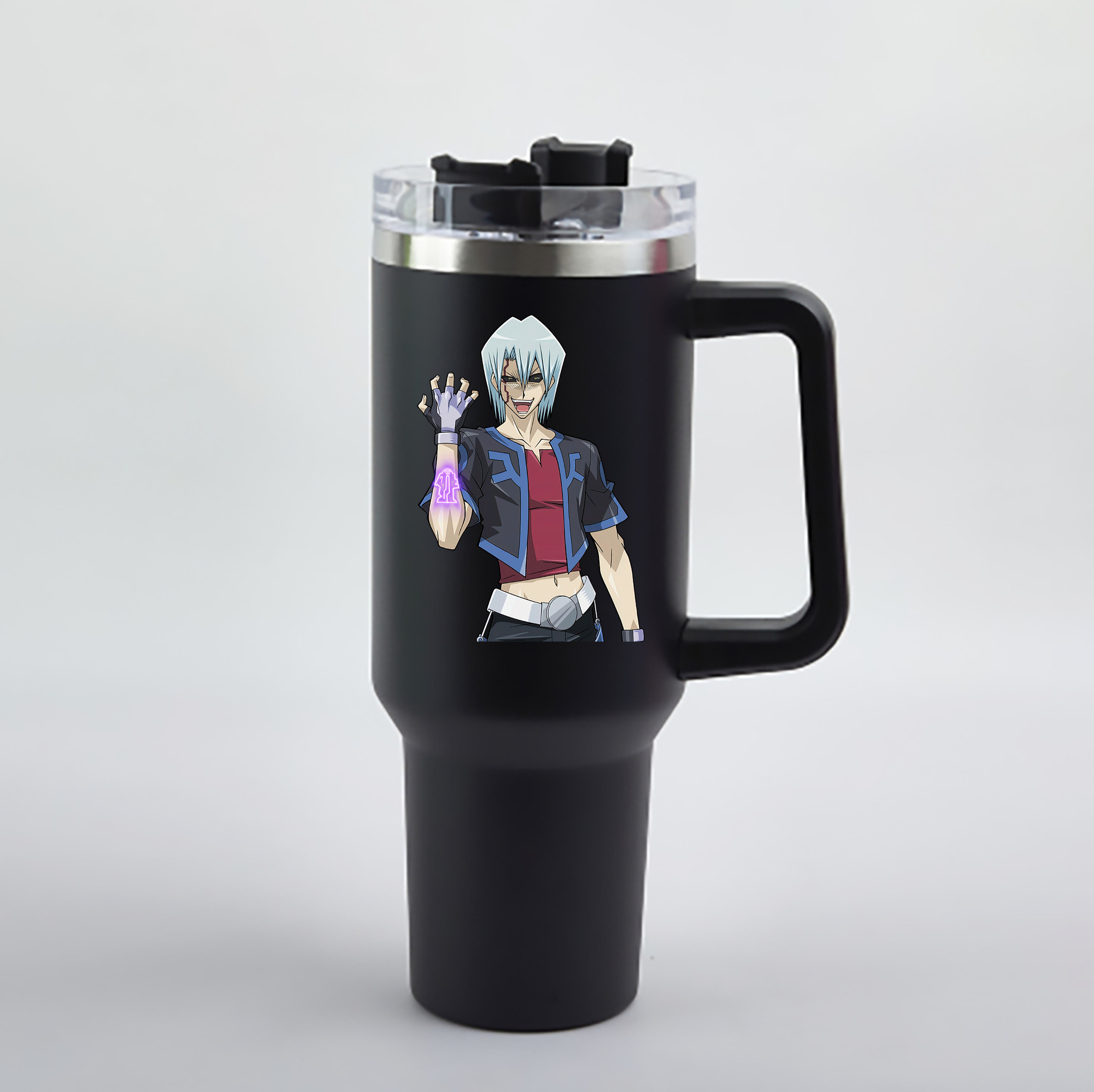 （画像用） 遊☆戯☆王 Yu-Gi-Oh! 1200mL車用タンブラー - クリスタルステッカー（プラスチックストロー付き）