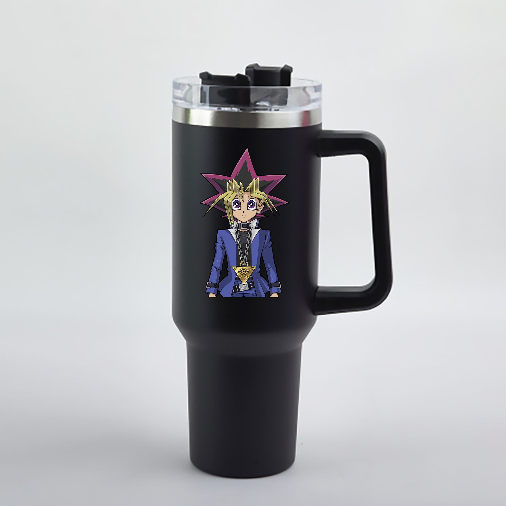 （画像用） 遊☆戯☆王 Yu-Gi-Oh! 1200mL車用タンブラー - クリスタルステッカー（プラスチックストロー付き）
