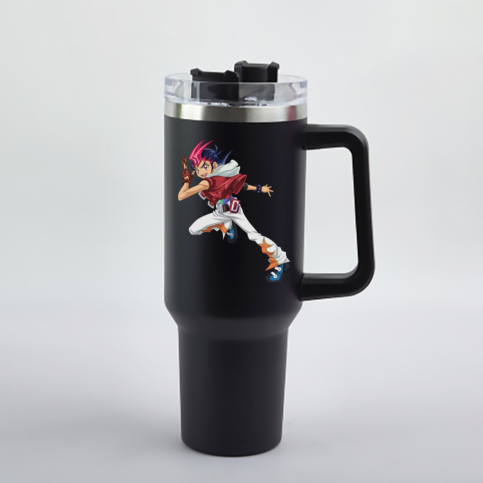（画像用） 遊☆戯☆王 Yu-Gi-Oh! 1200mL車用タンブラー - クリスタルステッカー（プラスチックストロー付き）
