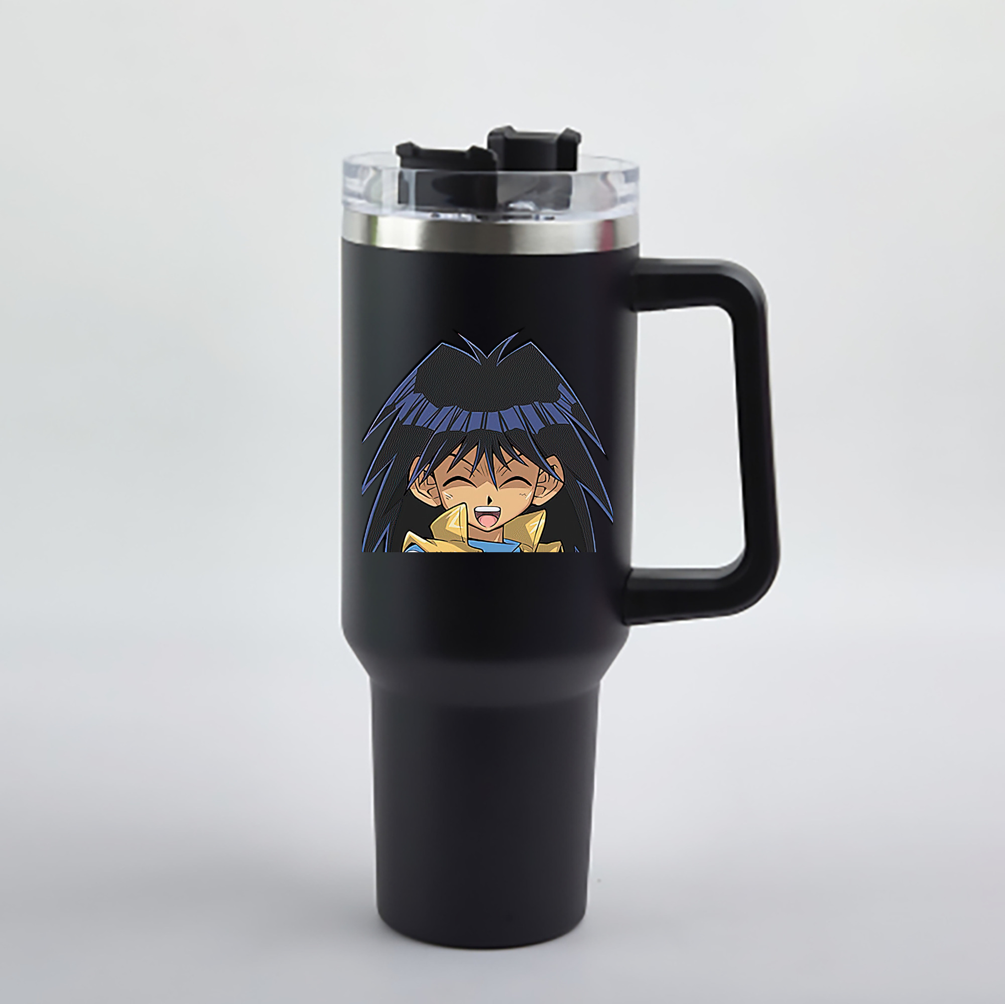 （画像用） 遊☆戯☆王 Yu-Gi-Oh! 1200mL車用タンブラー - クリスタルステッカー（プラスチックストロー付き）