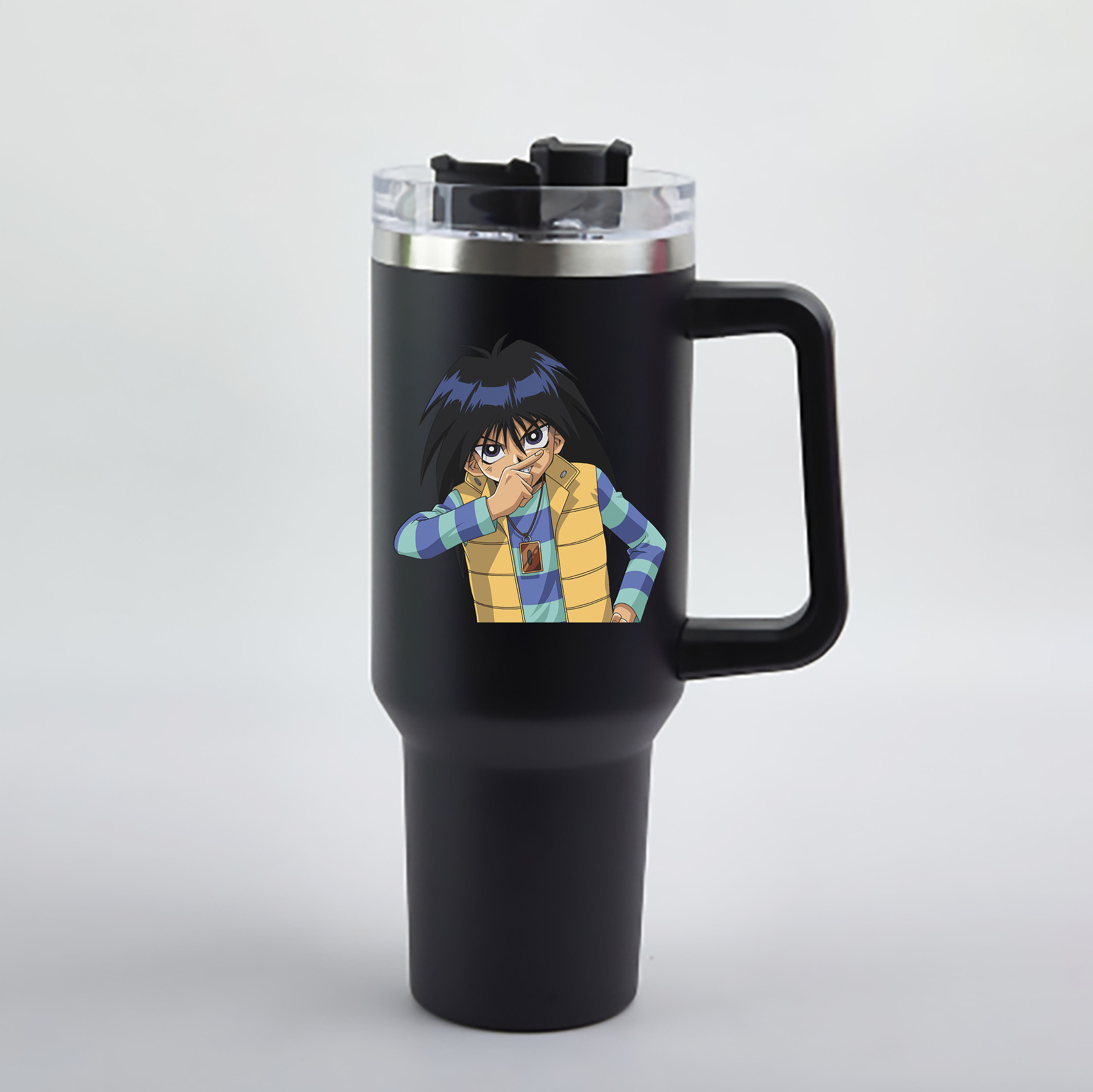 （画像用） 遊☆戯☆王 Yu-Gi-Oh! 1200mL車用タンブラー - クリスタルステッカー（プラスチックストロー付き）