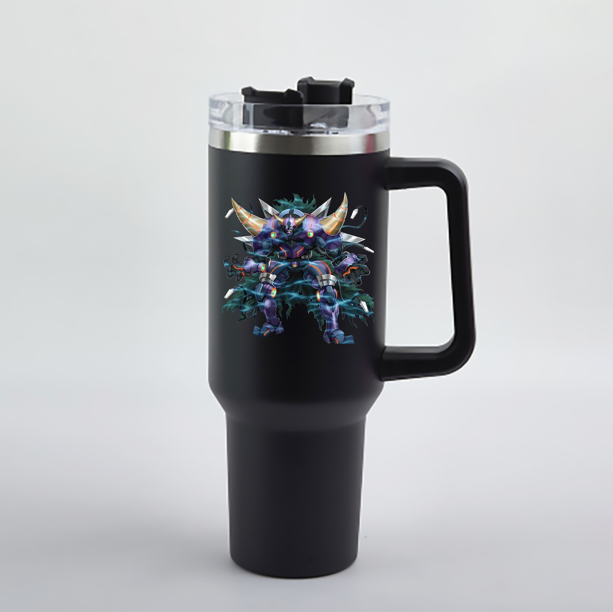 （画像用） 遊☆戯☆王 Yu-Gi-Oh! 1200mL車用タンブラー - クリスタルステッカー（プラスチックストロー付き）