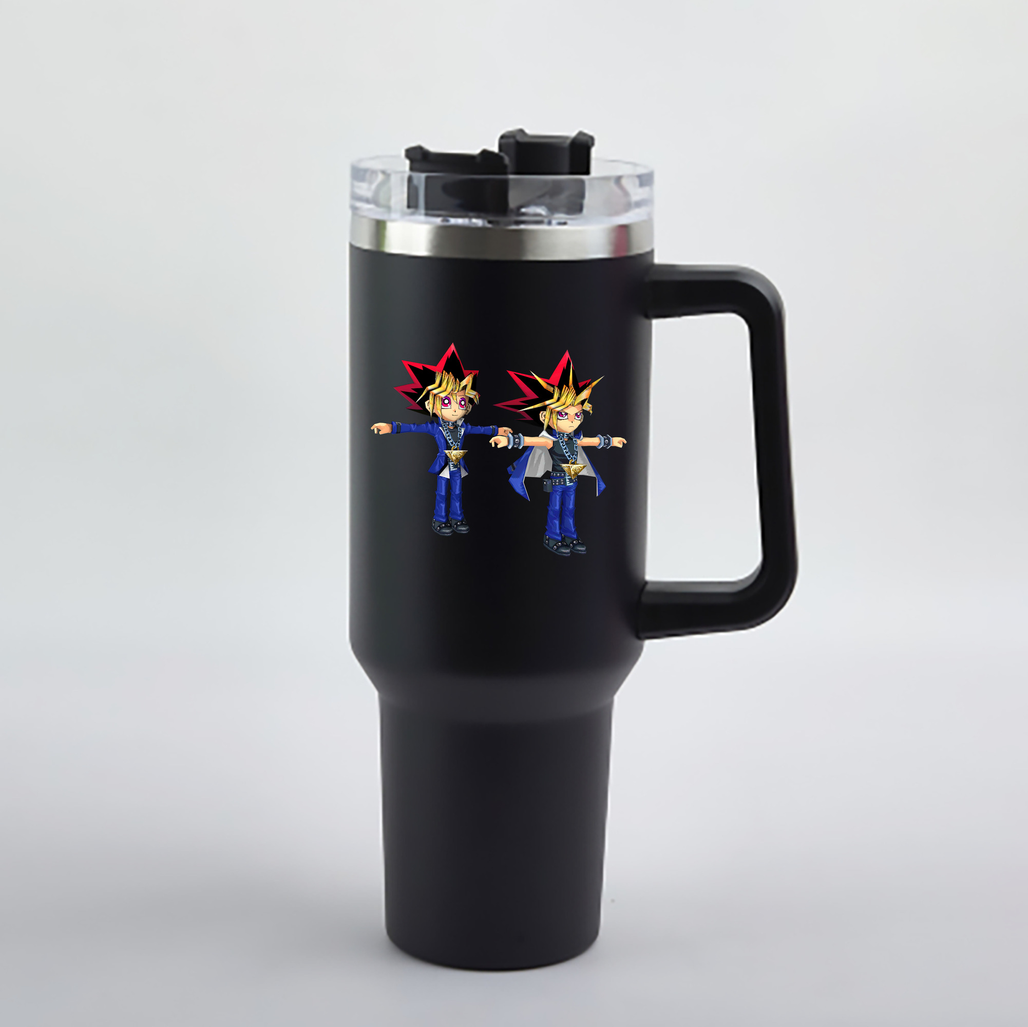 （画像用） 遊☆戯☆王 Yu-Gi-Oh! 1200mL車用タンブラー - クリスタルステッカー（プラスチックストロー付き）