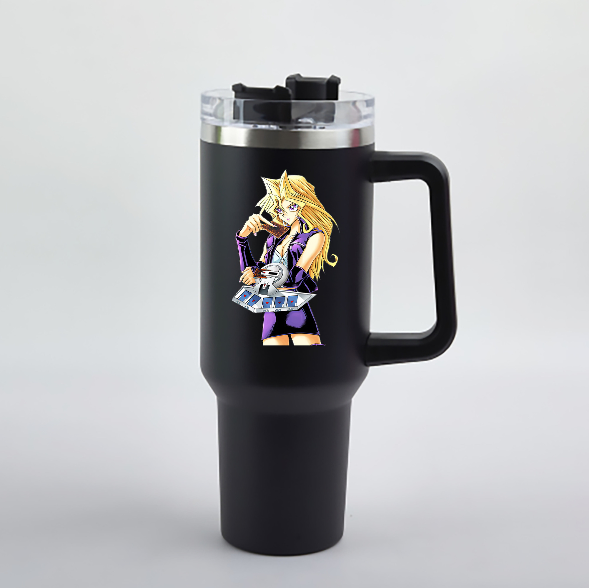 （画像用） 遊☆戯☆王 Yu-Gi-Oh! 1200mL車用タンブラー - クリスタルステッカー（プラスチックストロー付き）