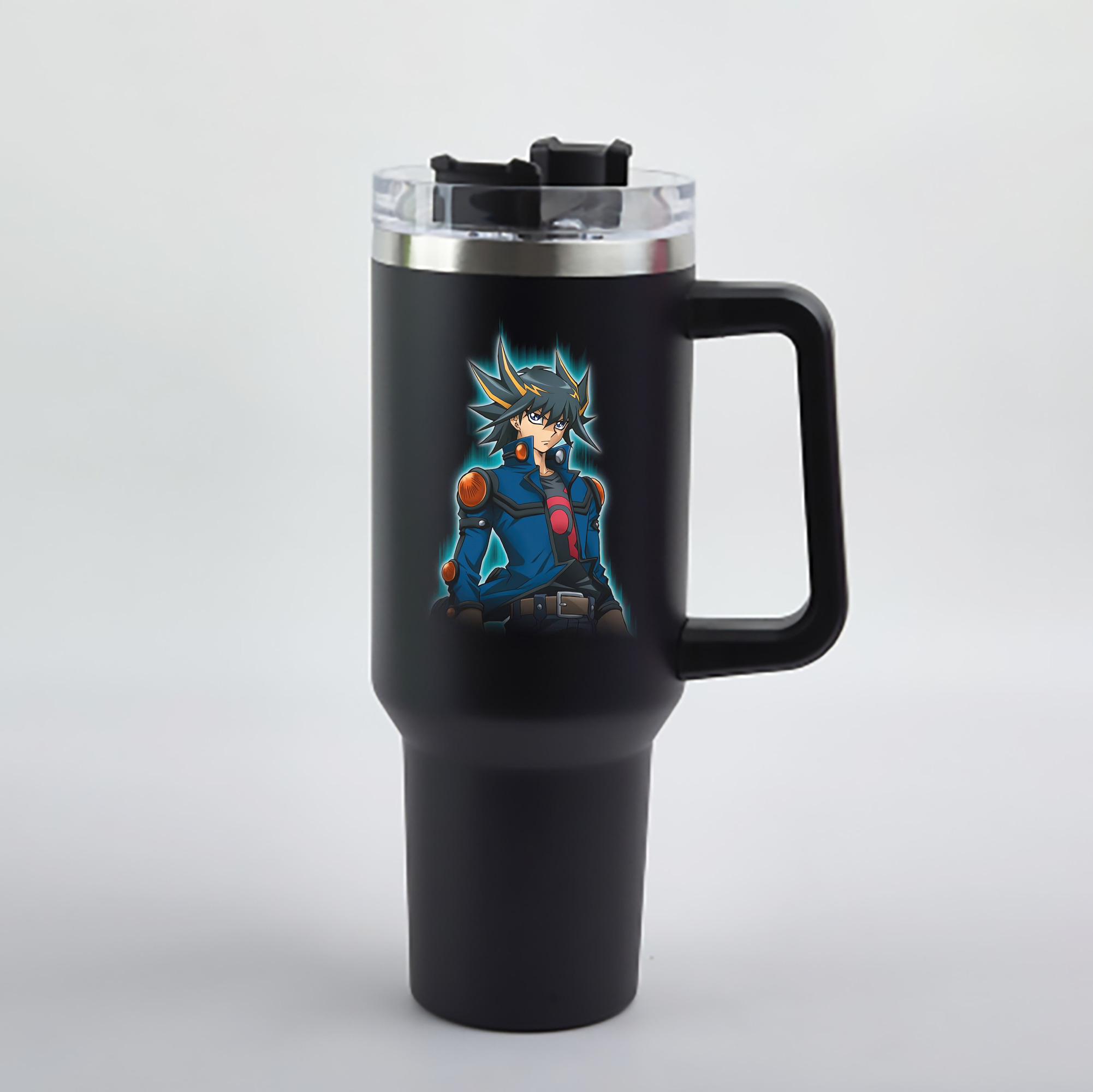 （画像用） 遊☆戯☆王 Yu-Gi-Oh! 1200mL車用タンブラー - クリスタルステッカー（プラスチックストロー付き）