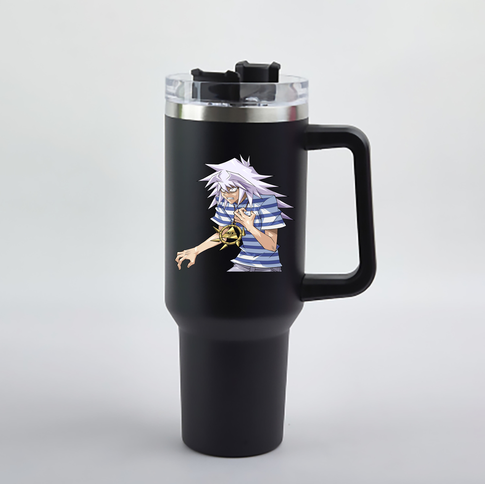 （画像用） 遊☆戯☆王 Yu-Gi-Oh! 1200mL車用タンブラー - クリスタルステッカー（プラスチックストロー付き）