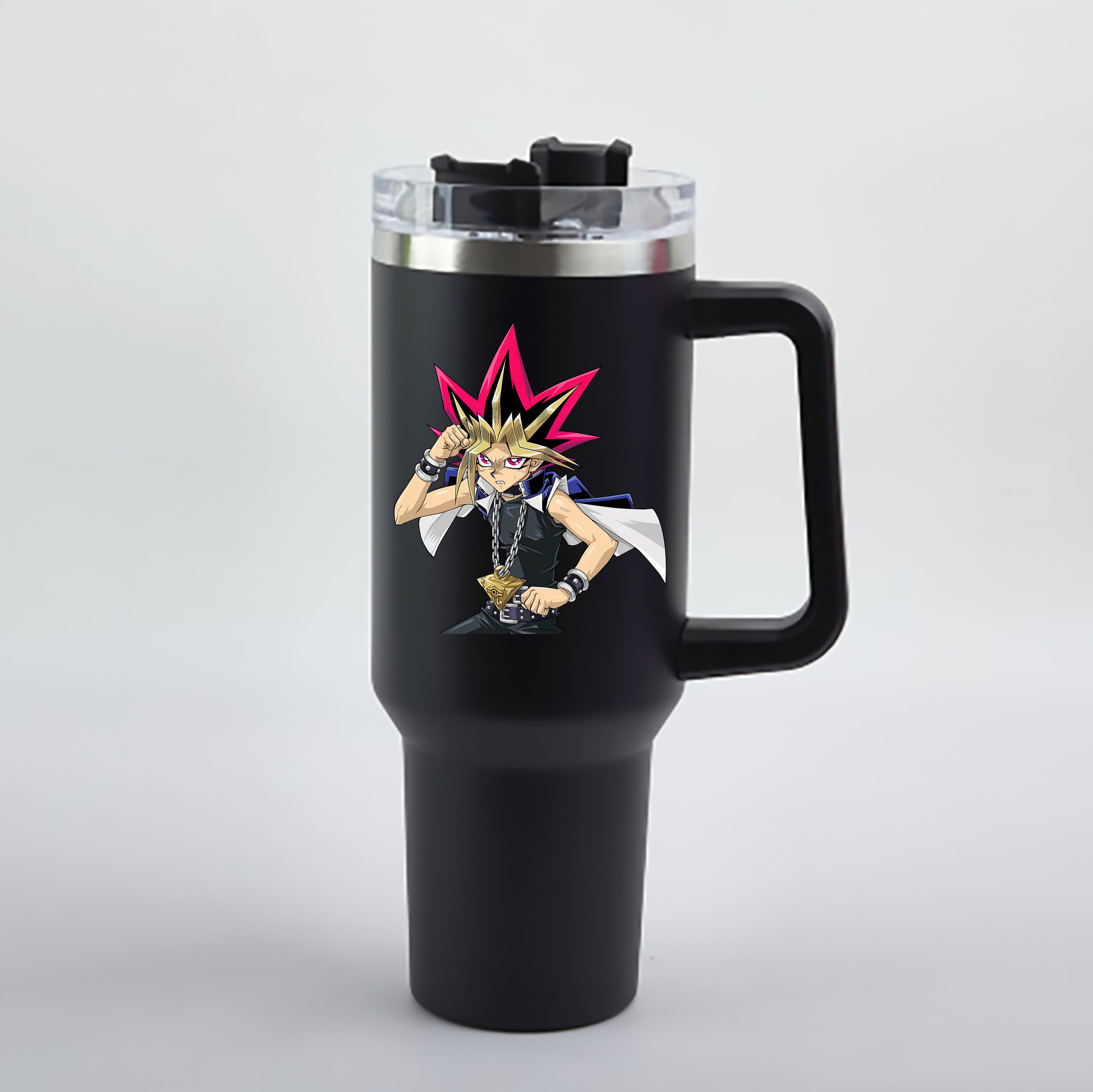 （画像用） 遊☆戯☆王 Yu-Gi-Oh! 1200mL車用タンブラー - クリスタルステッカー（プラスチックストロー付き）