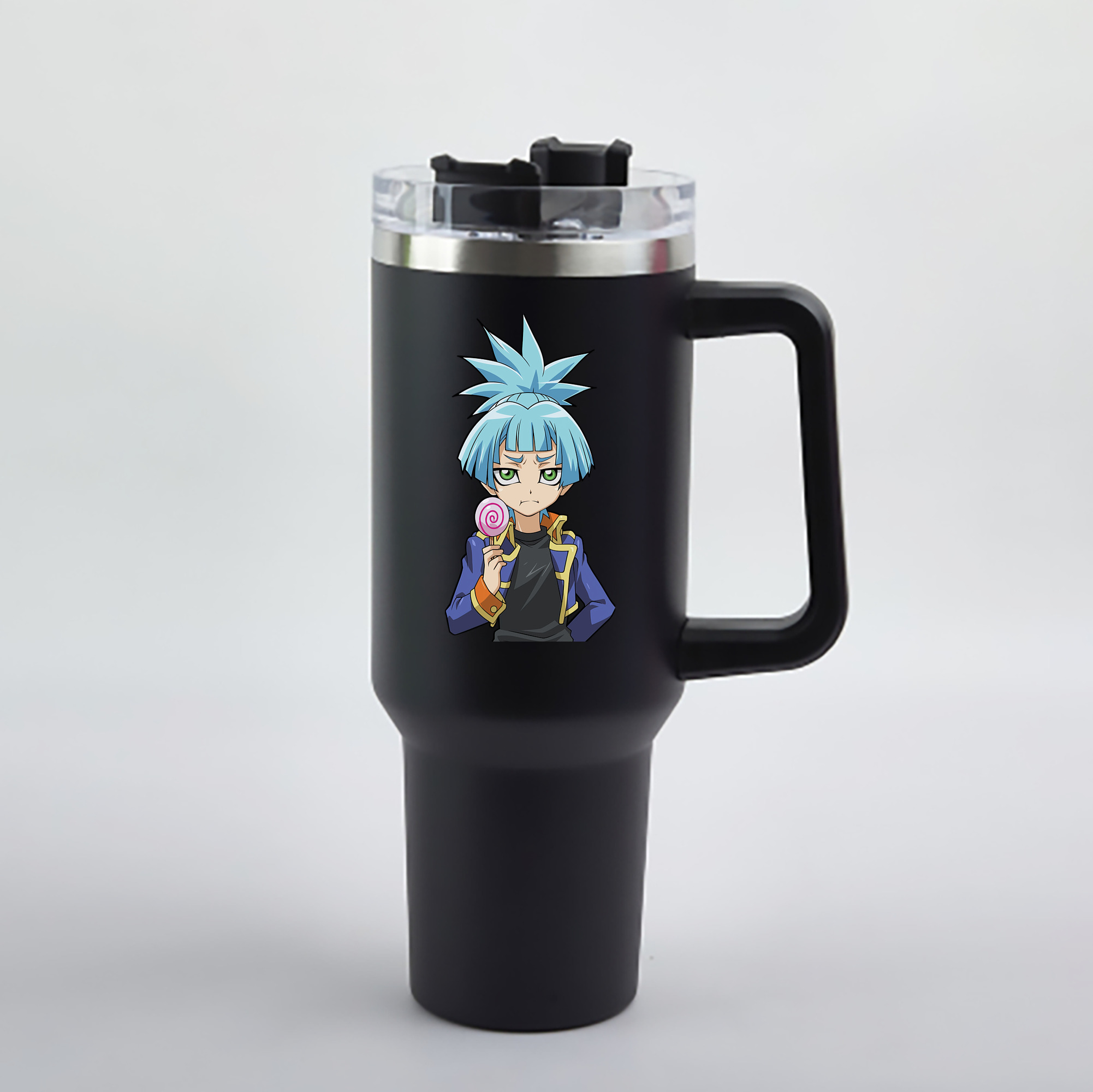 （画像用） 遊☆戯☆王 Yu-Gi-Oh! 1200mL車用タンブラー - クリスタルステッカー（プラスチックストロー付き）