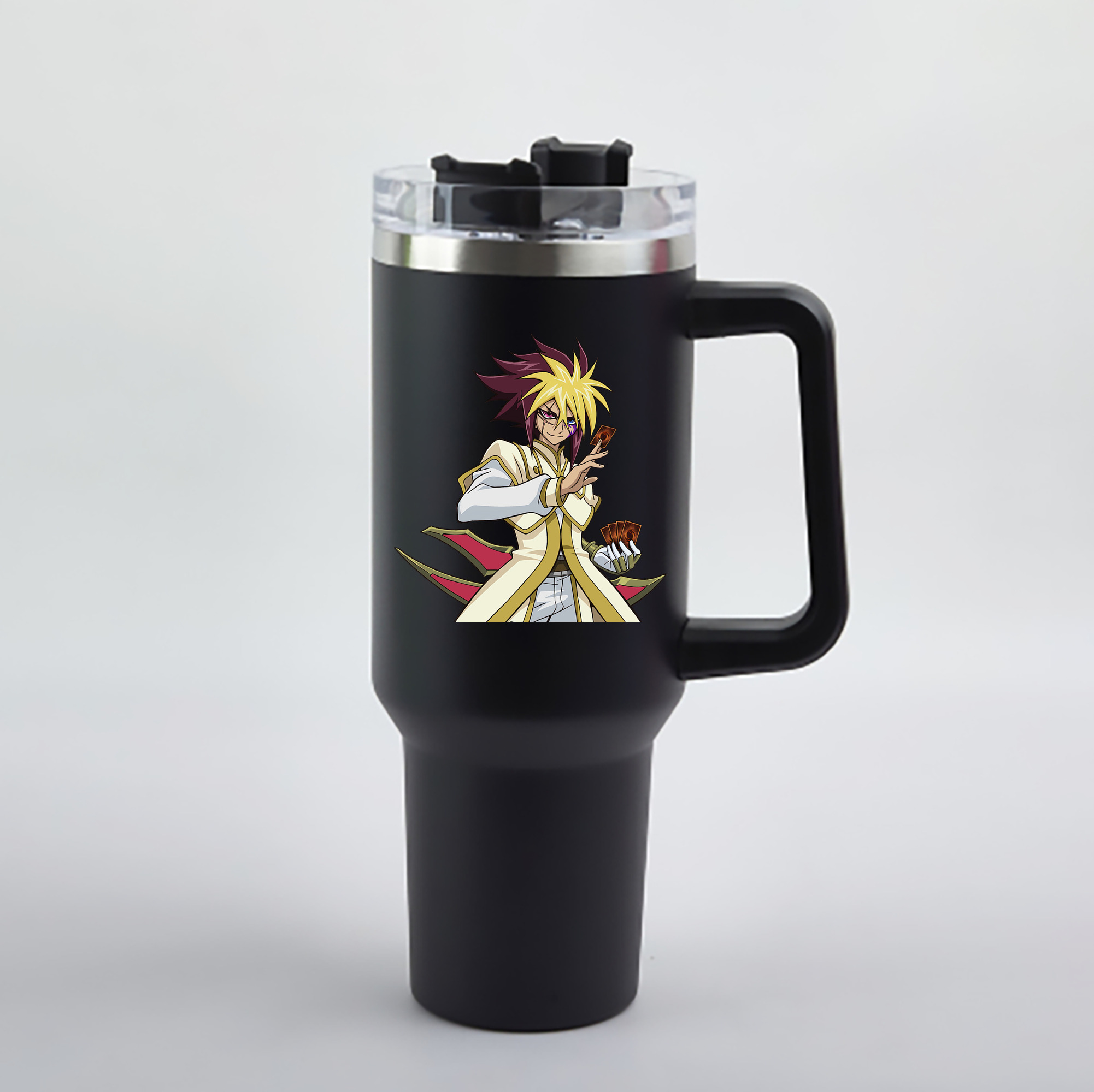 （画像用） 遊☆戯☆王 Yu-Gi-Oh! 1200mL車用タンブラー - クリスタルステッカー（プラスチックストロー付き）