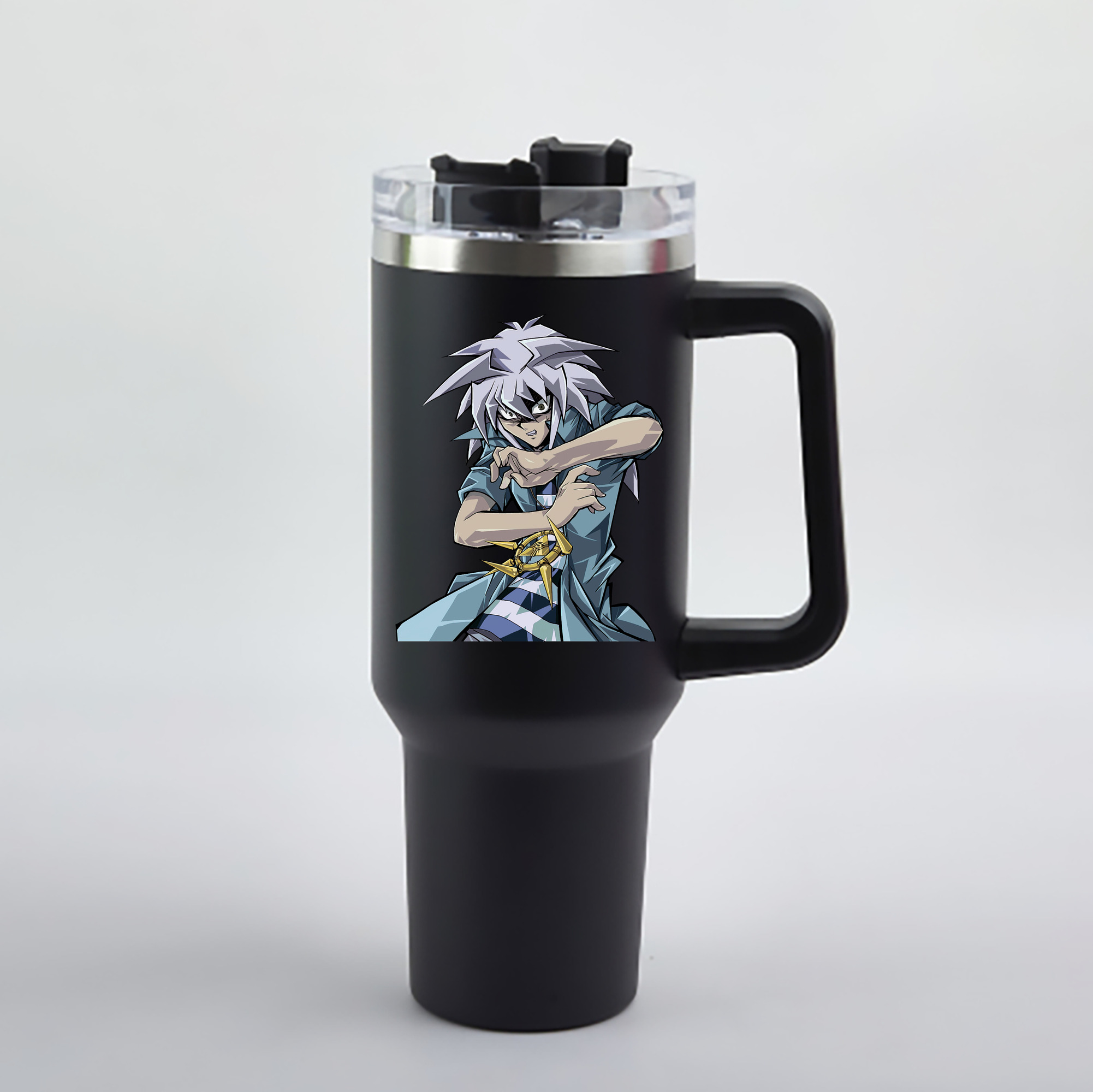 （画像用） 遊☆戯☆王 Yu-Gi-Oh! 1200mL車用タンブラー - クリスタルステッカー（プラスチックストロー付き）