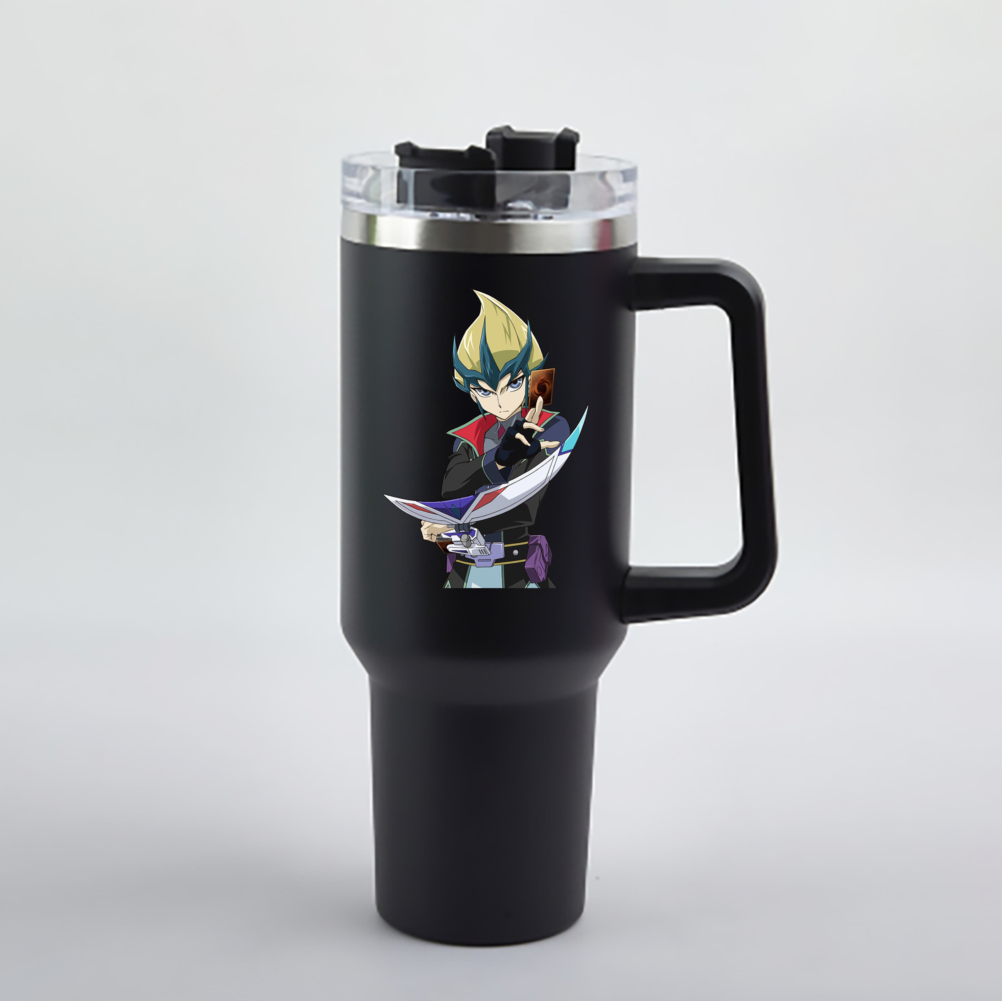 （画像用） 遊☆戯☆王 Yu-Gi-Oh! 1200mL車用タンブラー - クリスタルステッカー（プラスチックストロー付き）