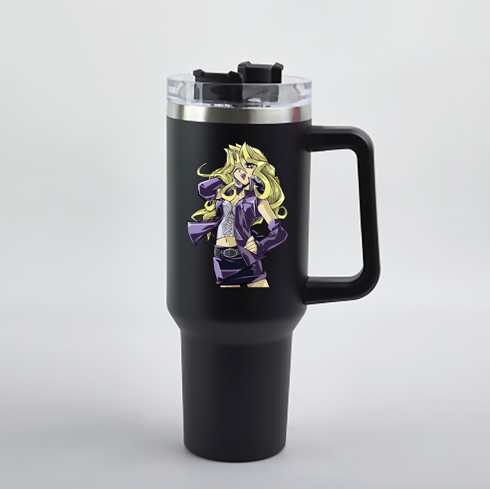 （画像用） 遊☆戯☆王 Yu-Gi-Oh! 1200mL車用タンブラー - クリスタルステッカー（プラスチックストロー付き）