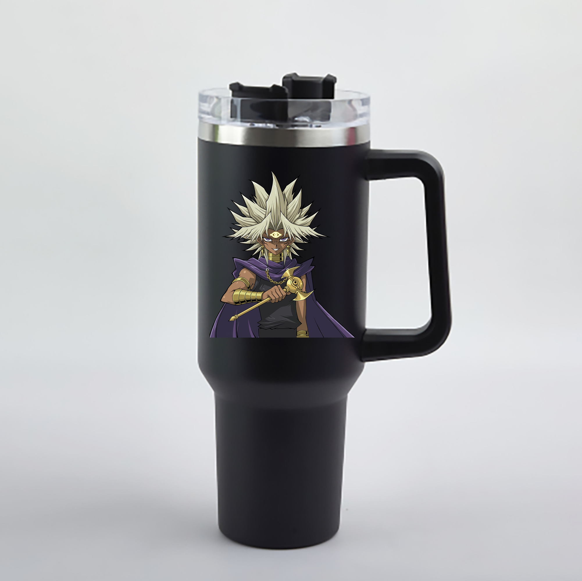 （画像用） 遊☆戯☆王 Yu-Gi-Oh! 1200mL車用タンブラー - クリスタルステッカー（プラスチックストロー付き）