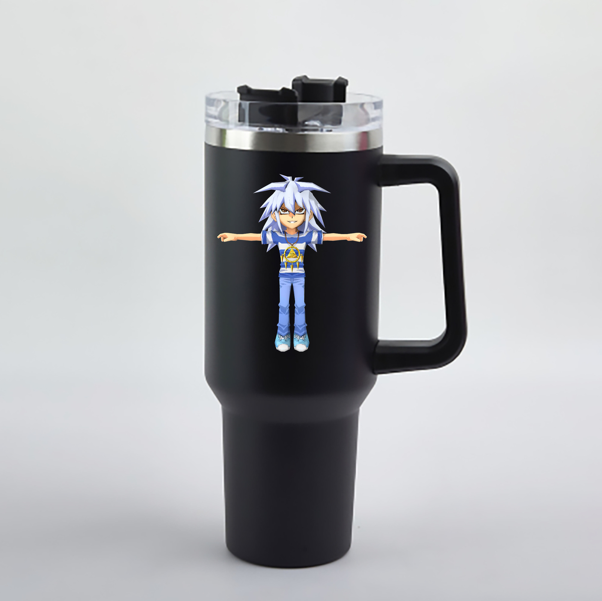 （画像用） 遊☆戯☆王 Yu-Gi-Oh! 1200mL車用タンブラー - クリスタルステッカー（プラスチックストロー付き）