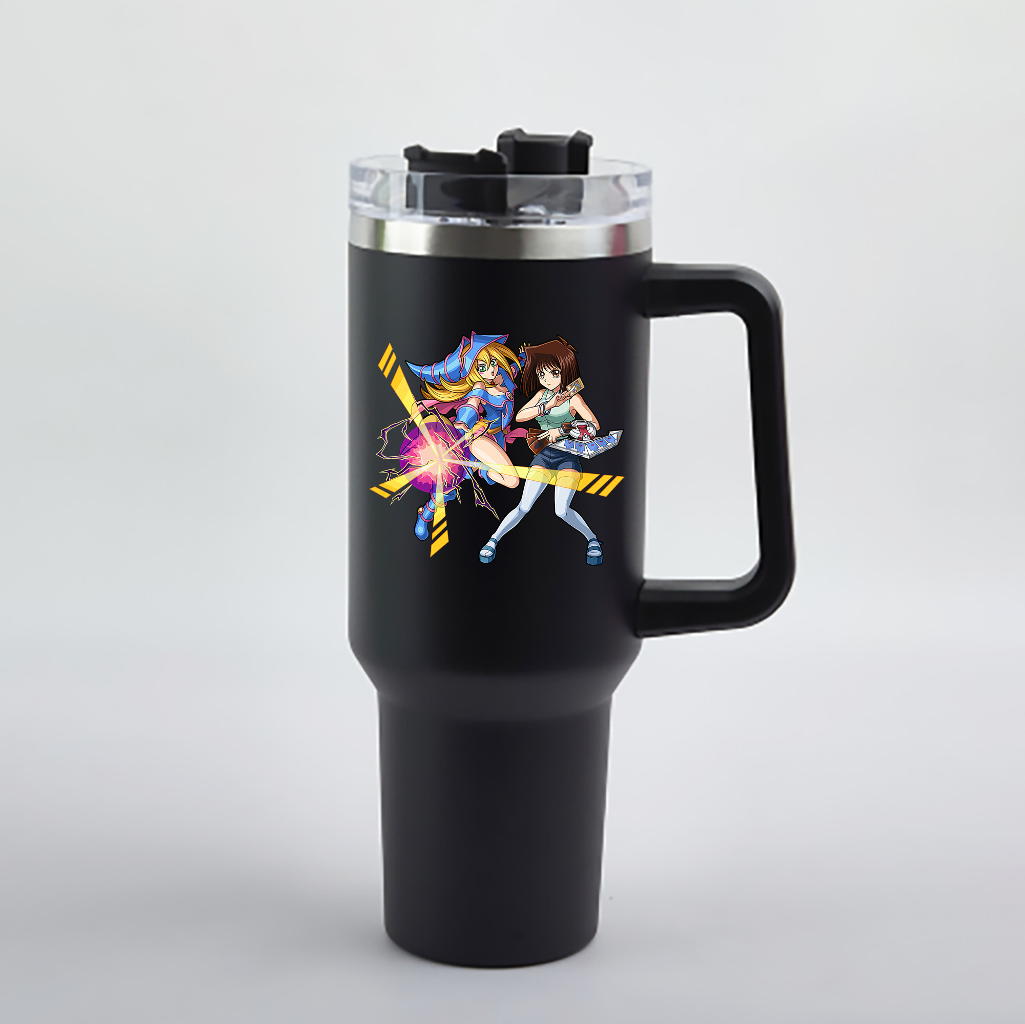 （画像用） 遊☆戯☆王 Yu-Gi-Oh! 1200mL車用タンブラー - クリスタルステッカー（プラスチックストロー付き）