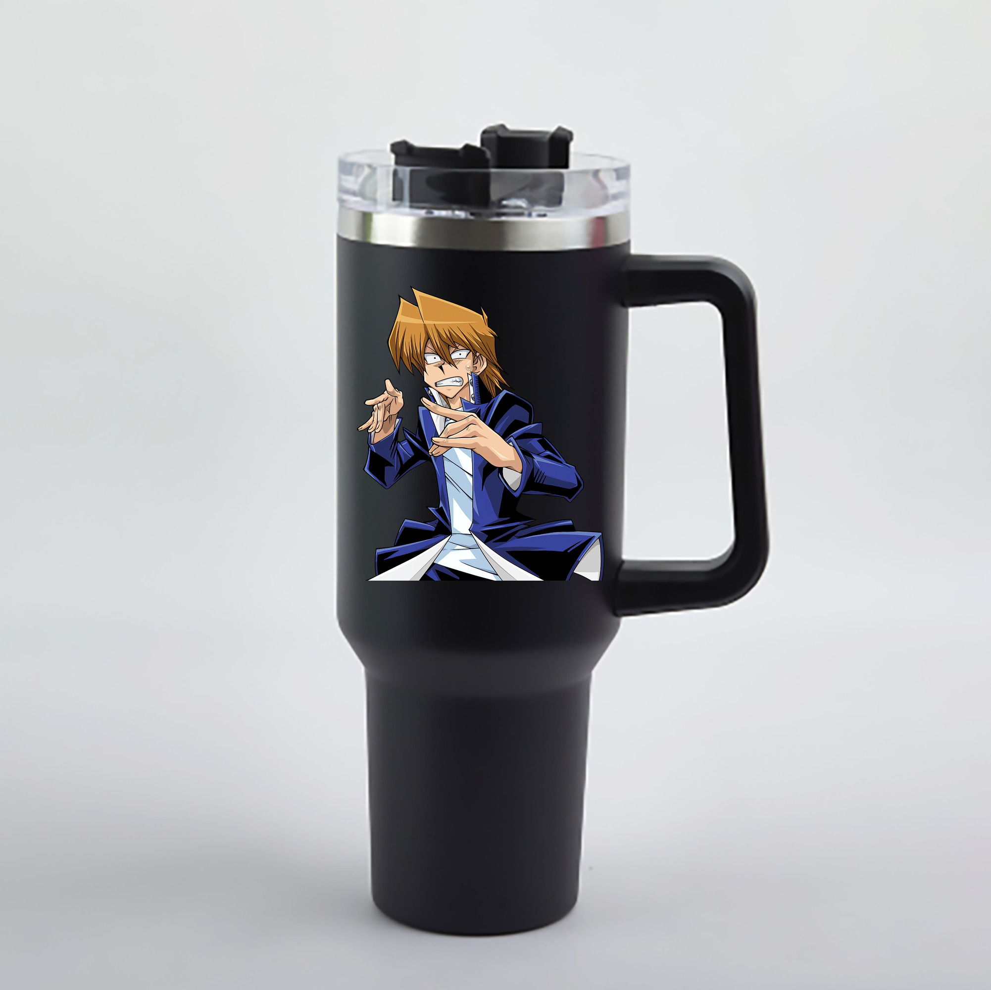 （画像用） 遊☆戯☆王 Yu-Gi-Oh! 1200mL車用タンブラー - クリスタルステッカー（プラスチックストロー付き）