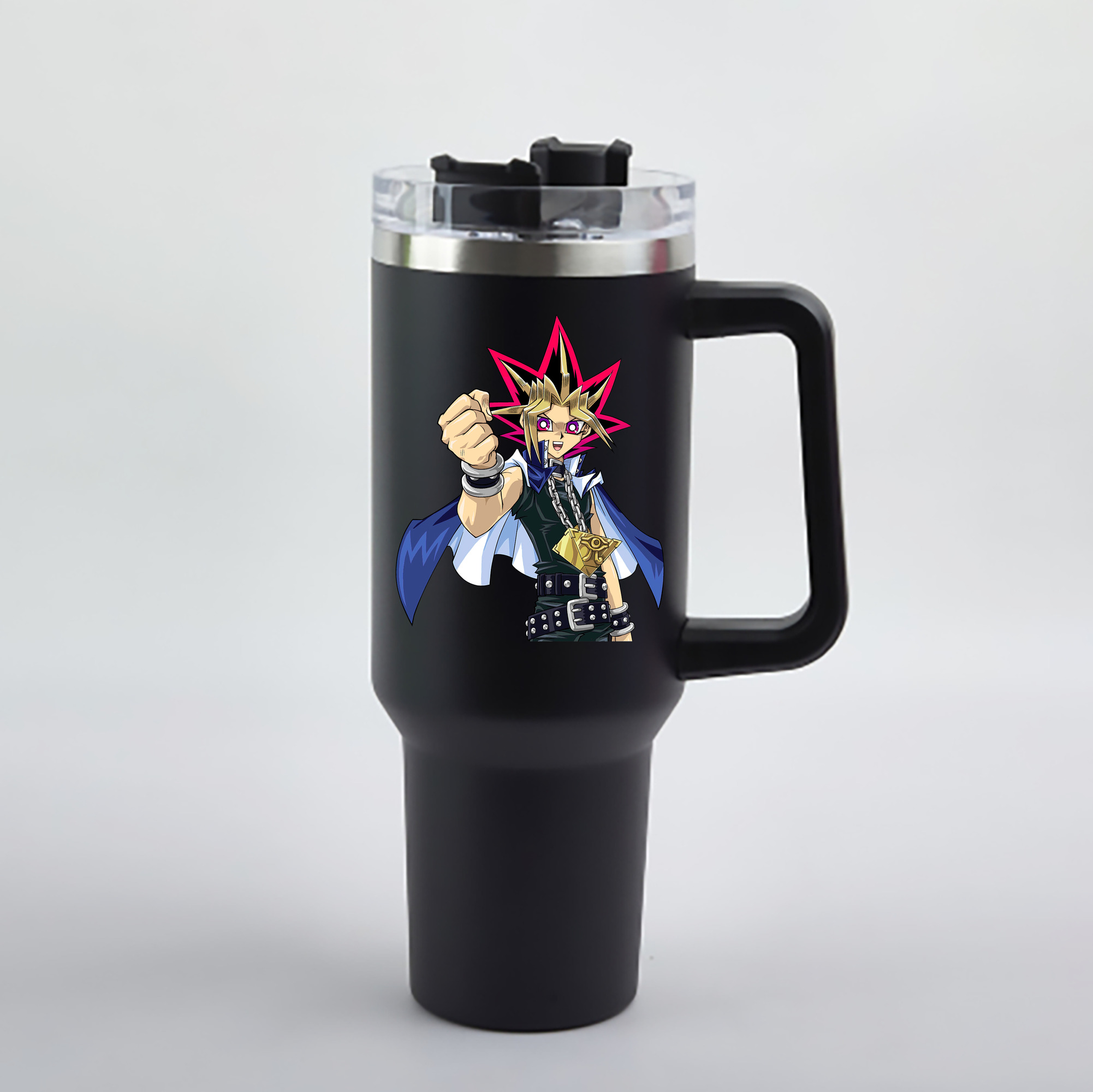 （画像用） 遊☆戯☆王 Yu-Gi-Oh! 1200mL車用タンブラー - クリスタルステッカー（プラスチックストロー付き）