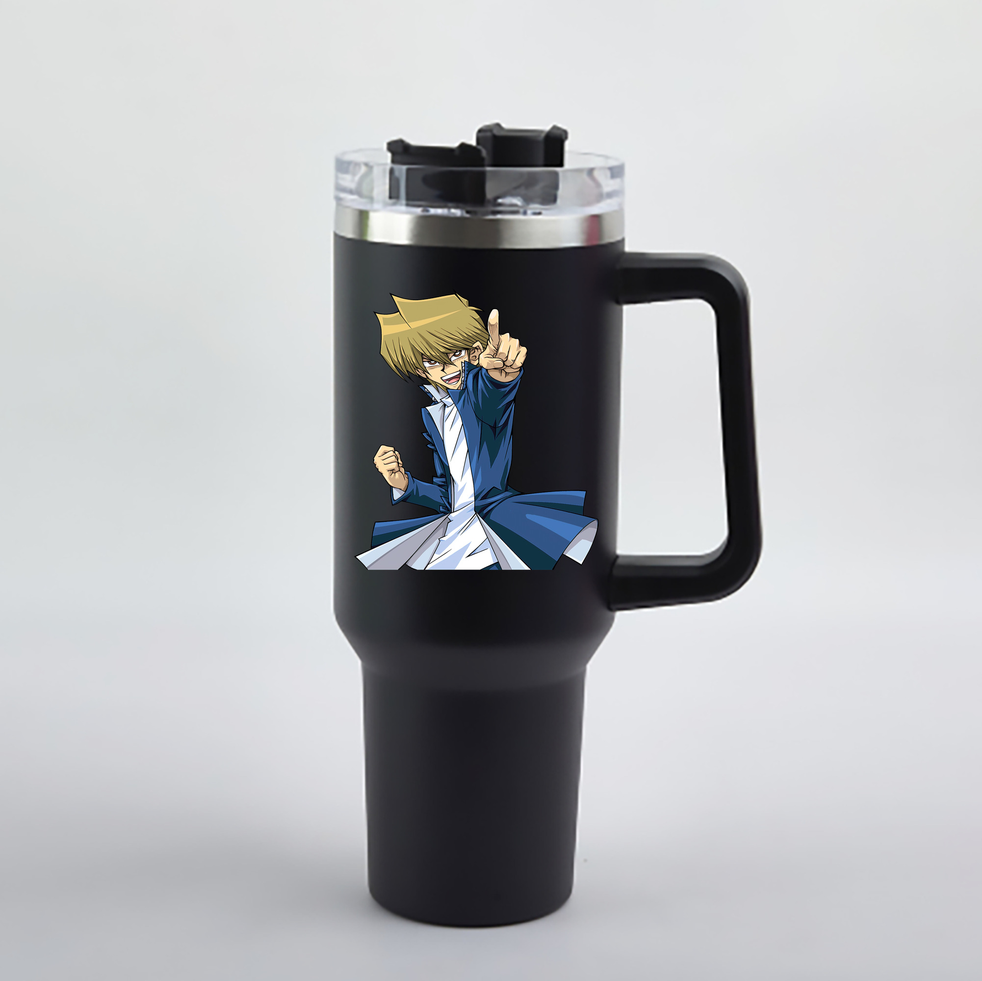 （画像用） 遊☆戯☆王 Yu-Gi-Oh! 1200mL車用タンブラー - クリスタルステッカー（プラスチックストロー付き）